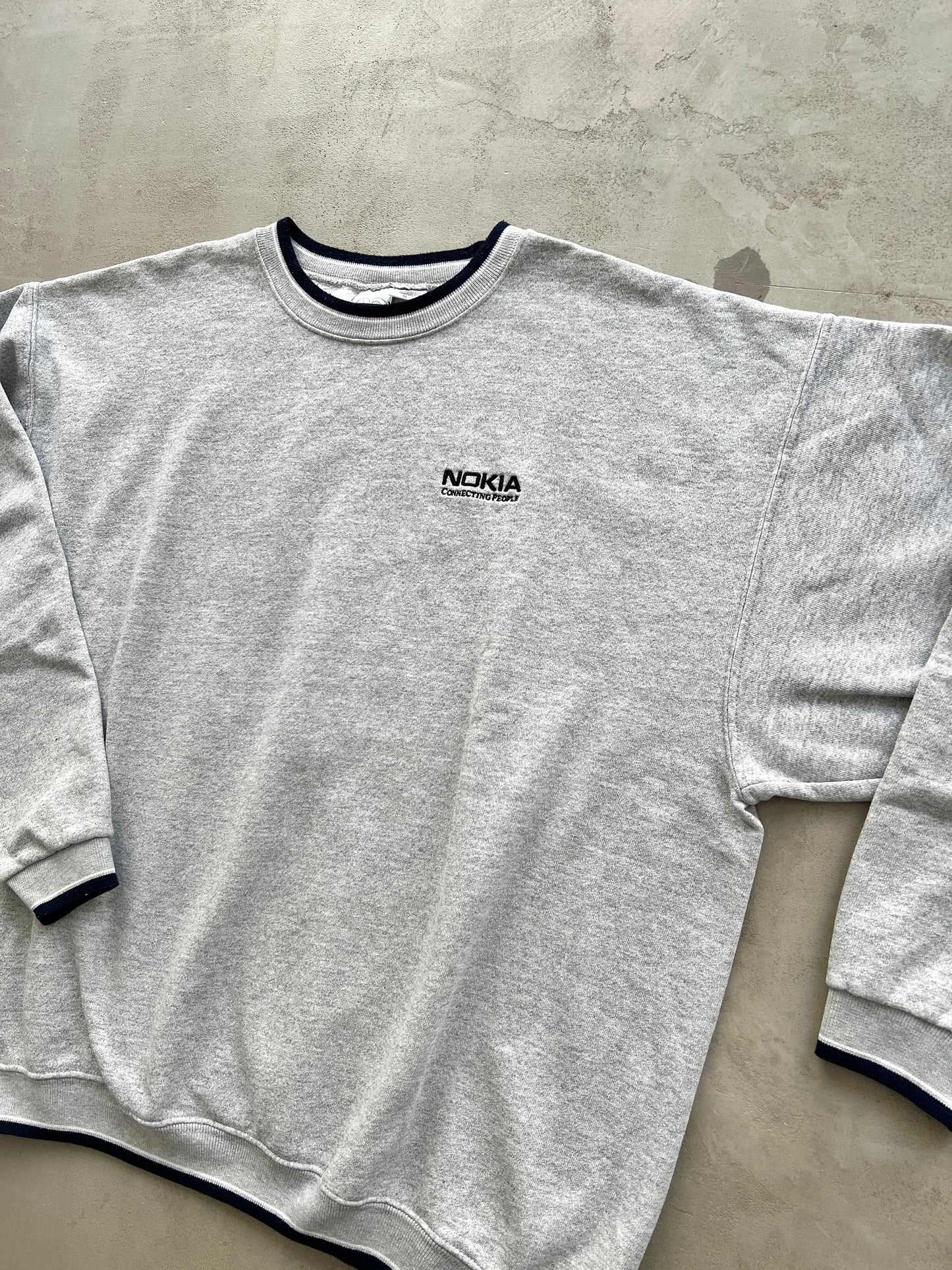 GREY NOKIA PROMO SWEATER - 1990S - L