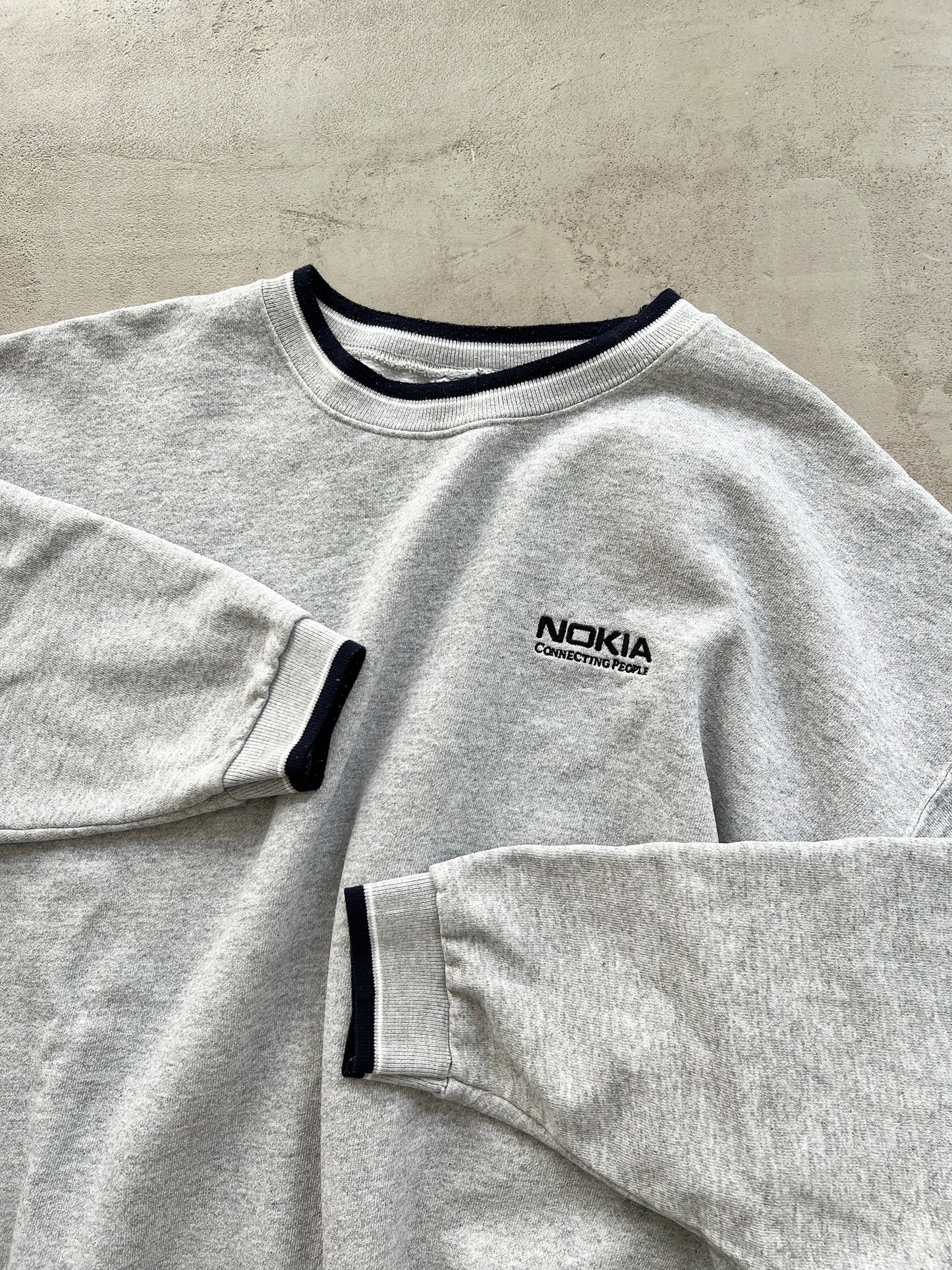 GREY NOKIA PROMO SWEATER - 1990S - L