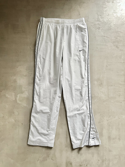 WHITE NIKE TRACK PANTS - 2000S - M/S