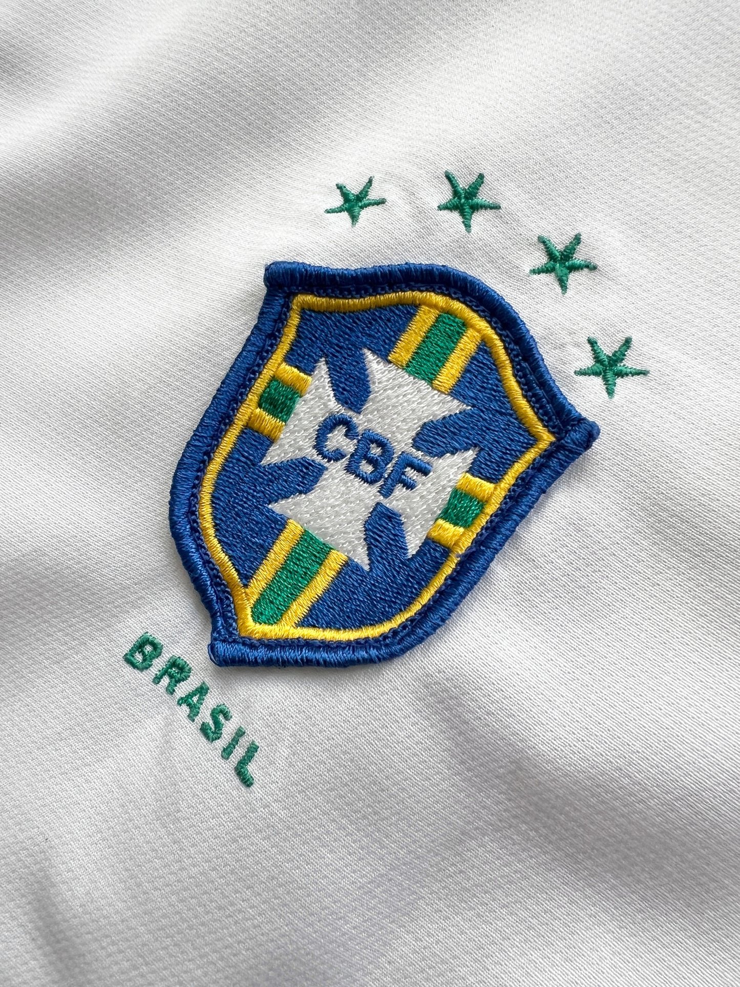 WHITE/BLUE BRASIL SOCCER TRACK JACKET - 1990S - XL/L