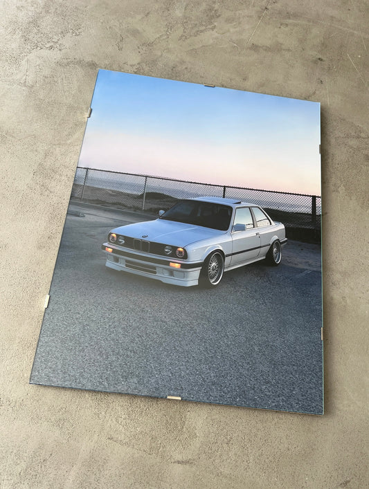 WHITE E30 GLASS PRINT