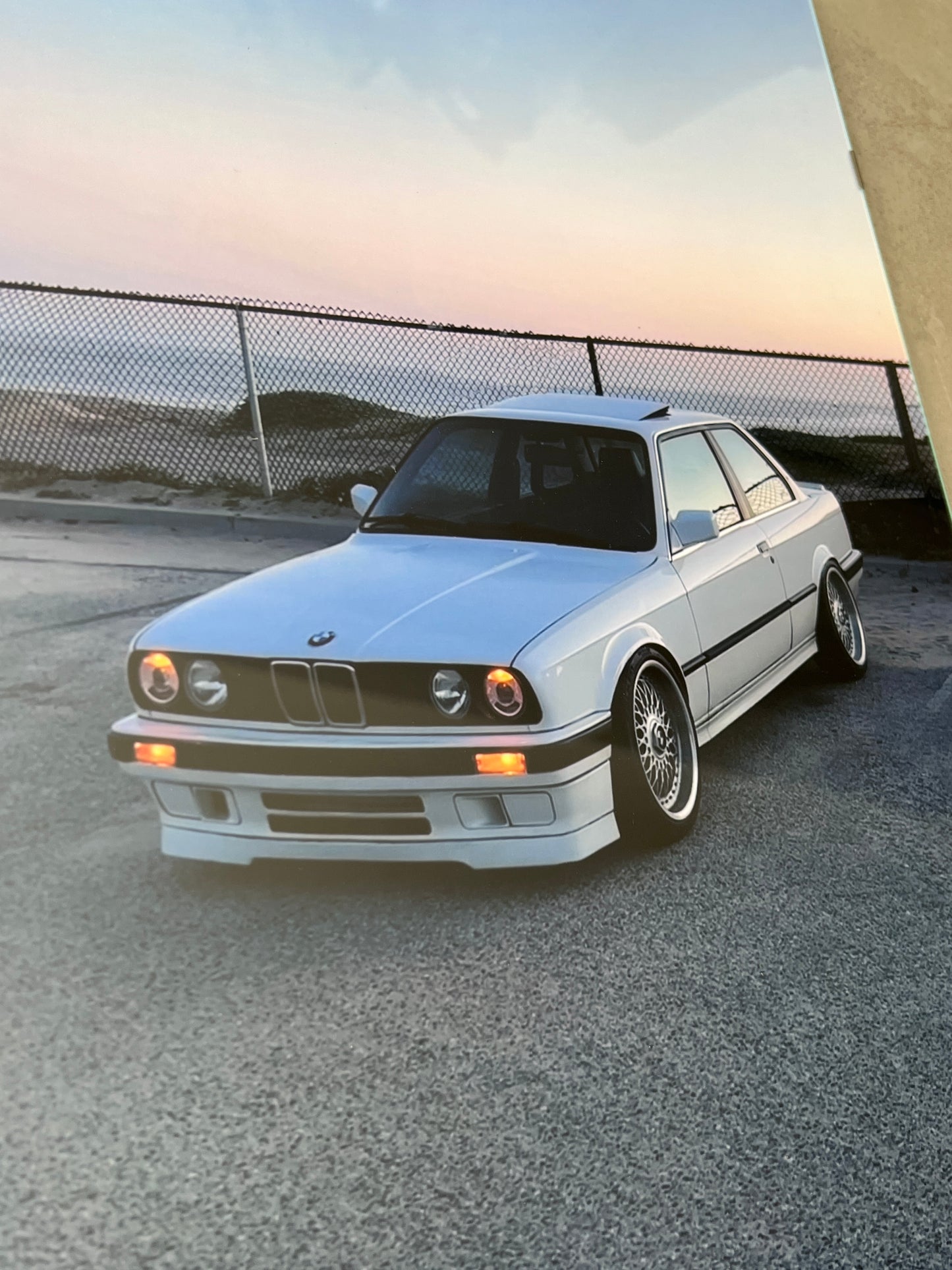 WHITE E30 GLASS PRINT