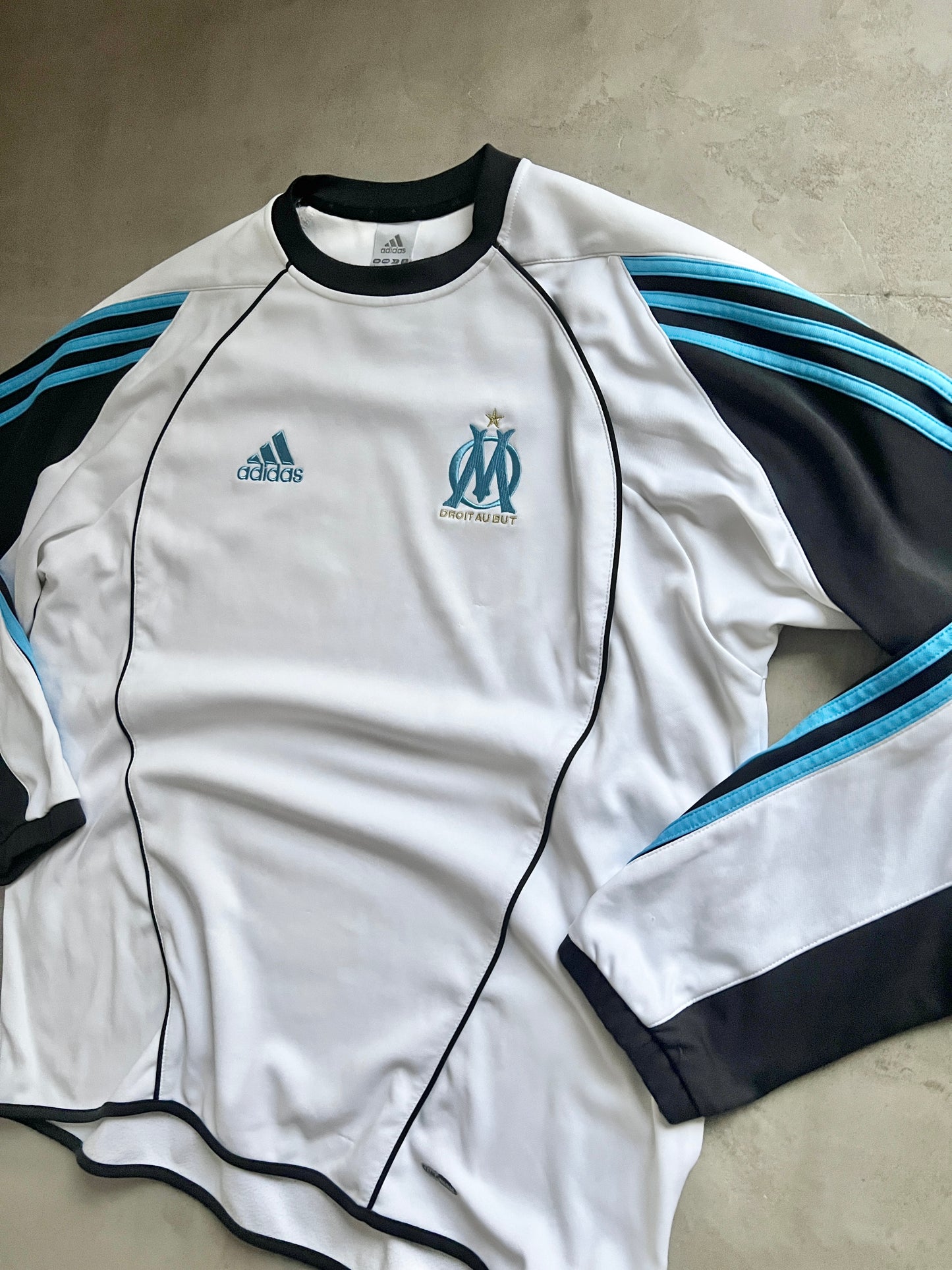 WHITE/BABY BLUE MARSEILLE LONGSLEEVE - 2000S - L