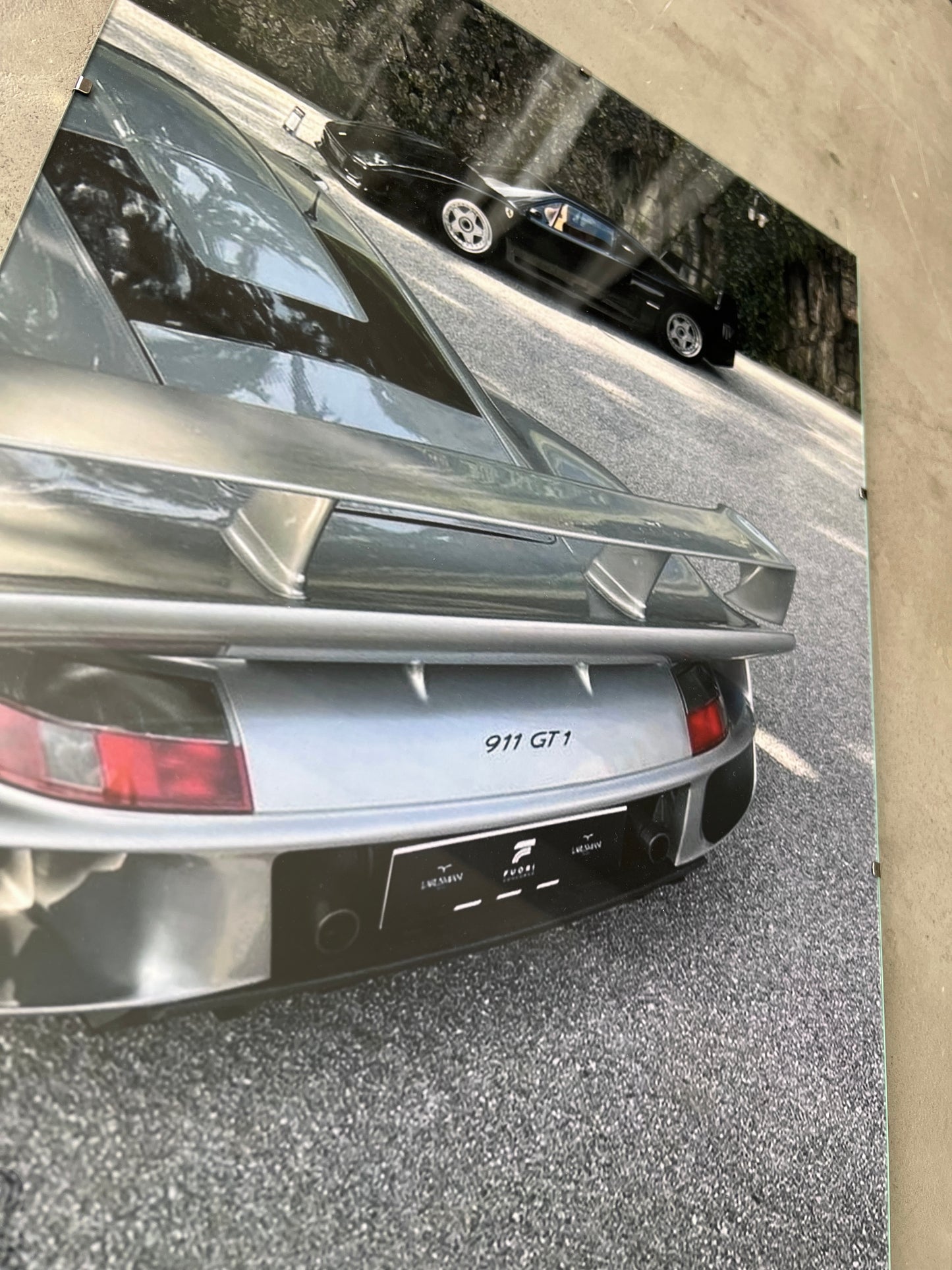 911 GT1 X F40 GLASS PRINT