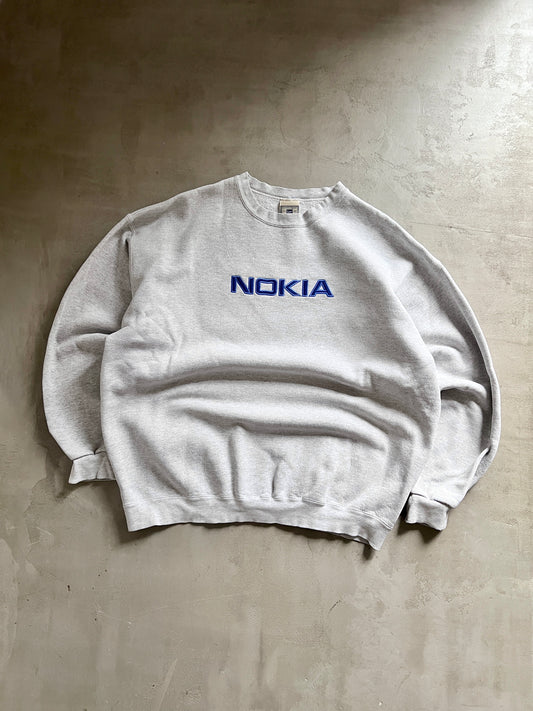 GREY NOKIA PROMO SWEATER - 1990S - L/XL