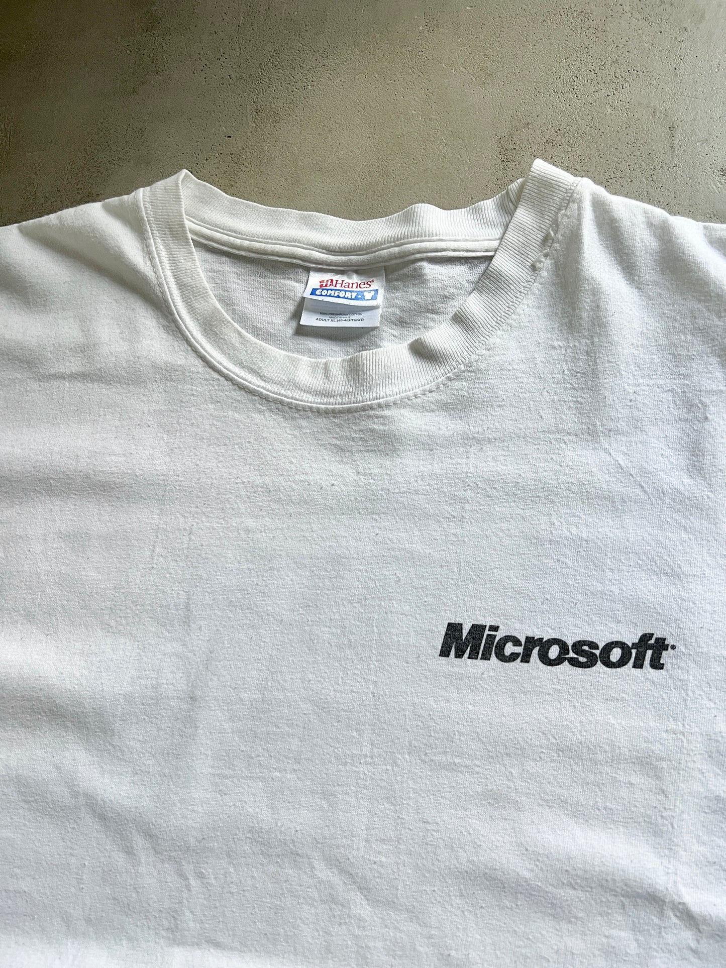 WHITE MICROSOFT PROMO TEE - 1990S - XL