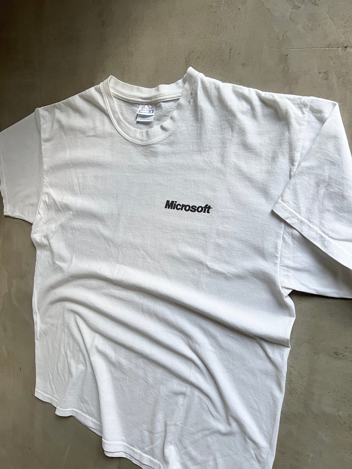 WHITE MICROSOFT PROMO TEE - 1990S - XL