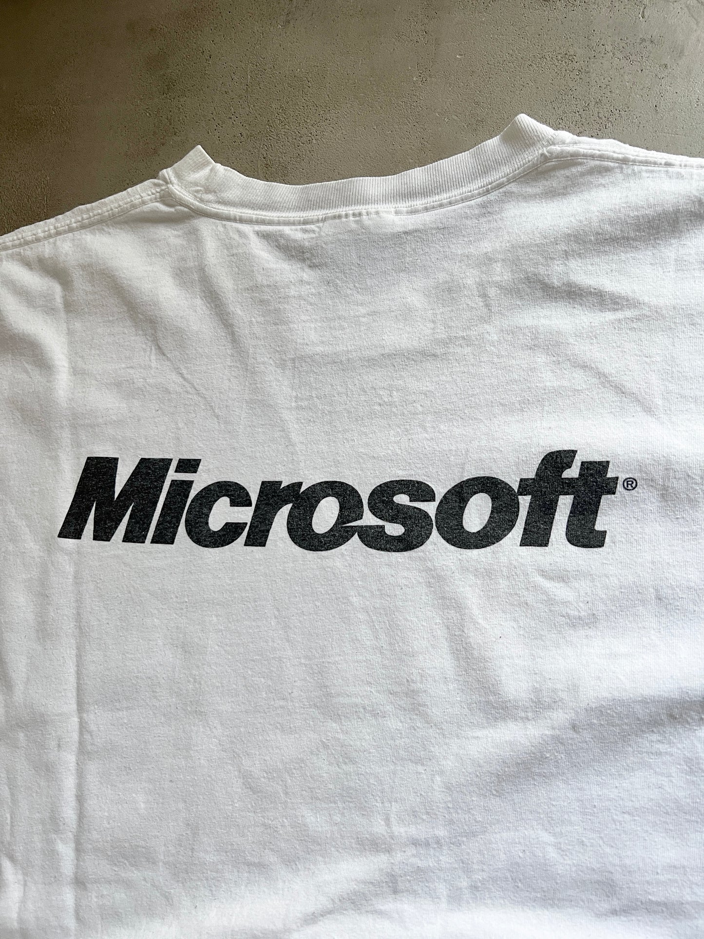 WHITE MICROSOFT PROMO TEE - 1990S - XL