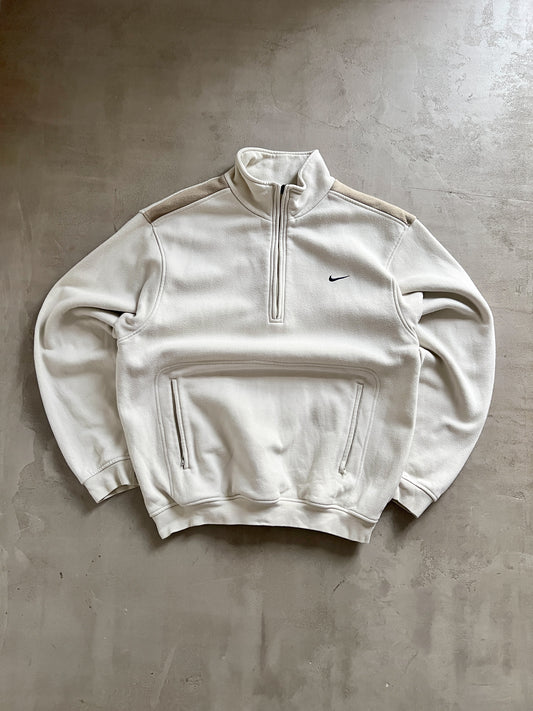 CREME NIKE HALFZIP - 1990S - L/M