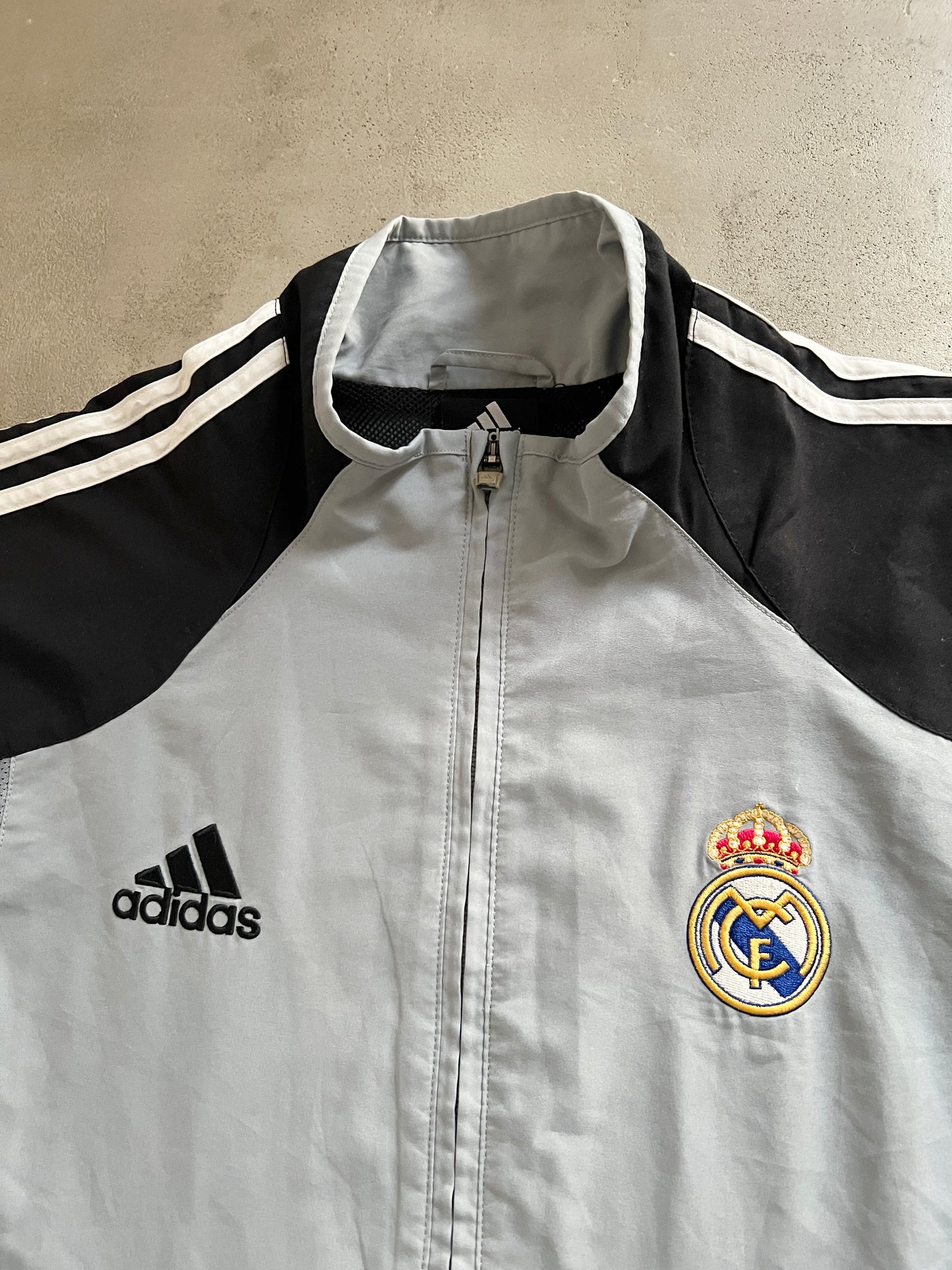 GREY REAL MADRID TRACK JACKET - 2000S - M