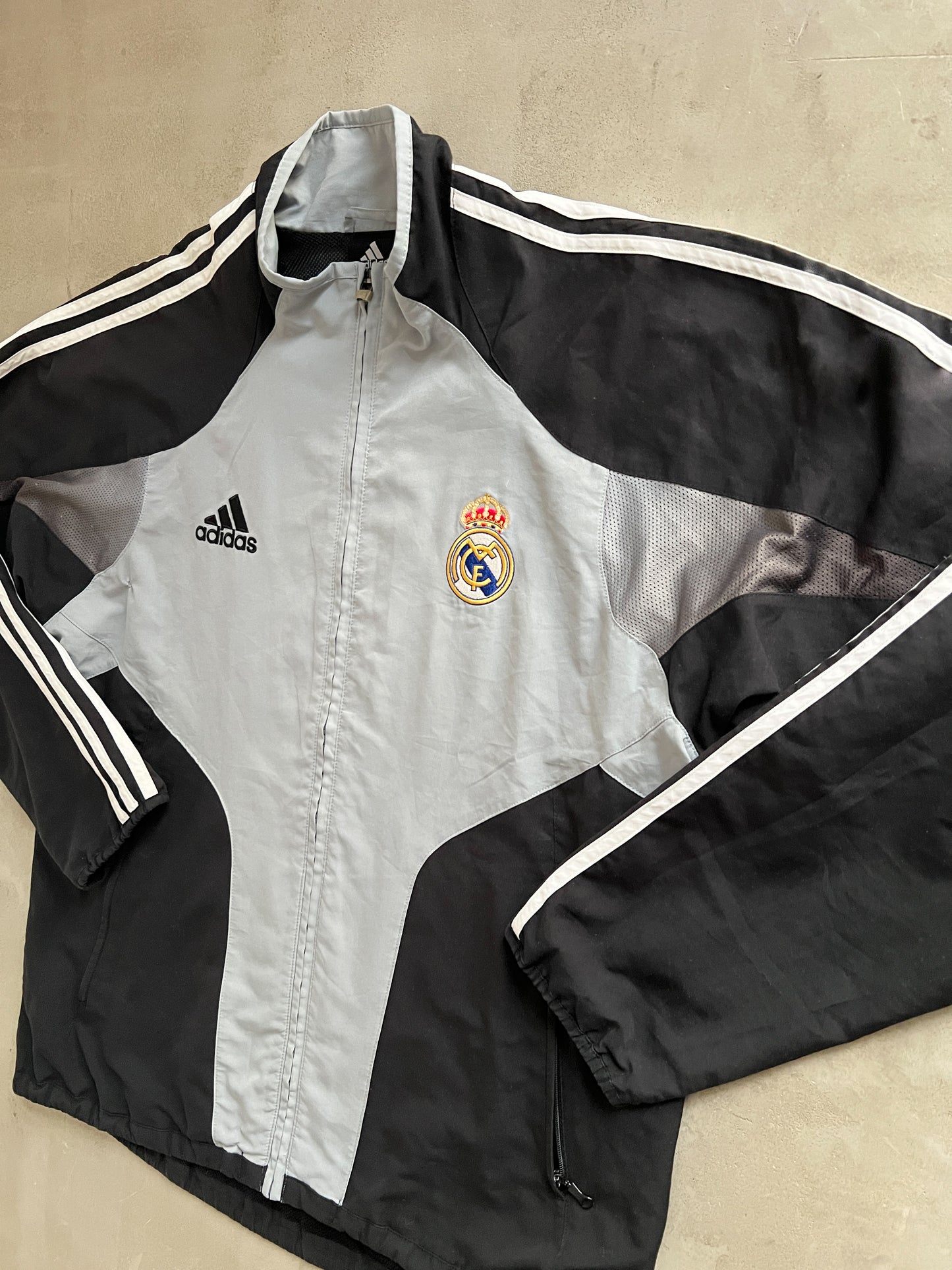 GREY REAL MADRID TRACK JACKET - 2000S - M