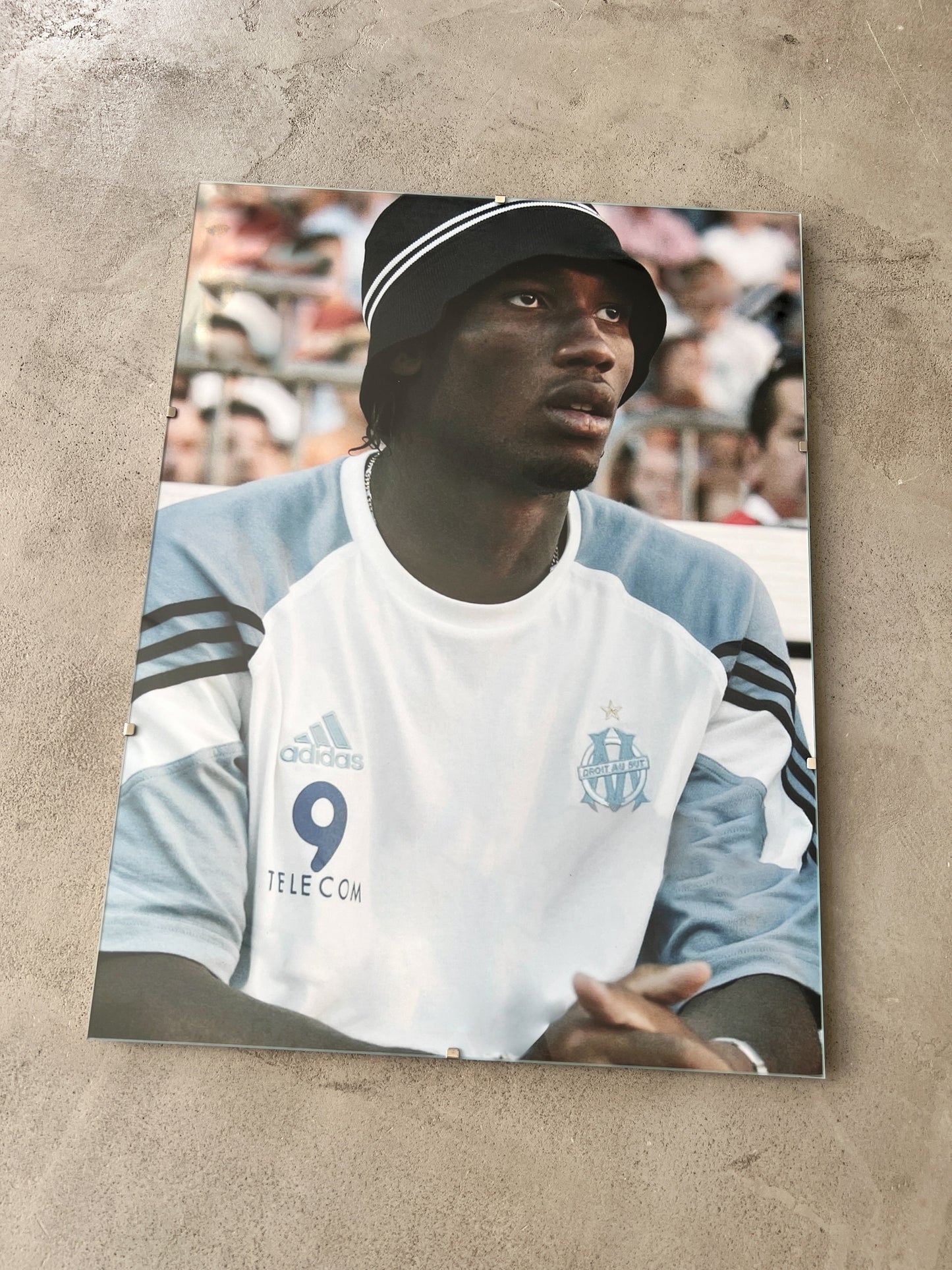 DIDIER DROGBA GLASS PRINT