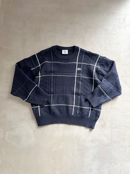 NAVY LACOSTE KNIT SWEATER - 2000S - XS/XXS