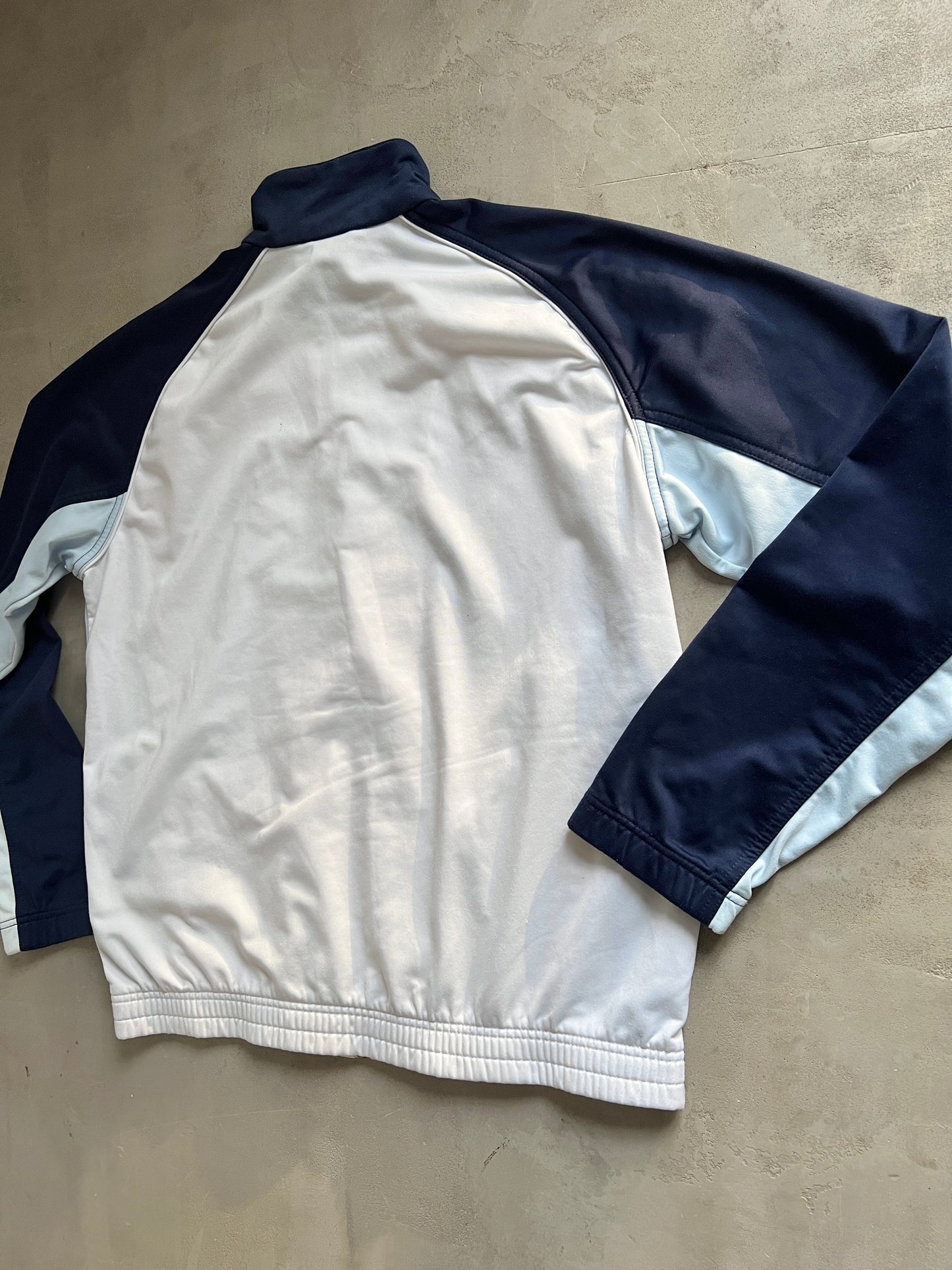 WHITE/BABY BLUE NIKE TRACK JACKET - 2000S - L