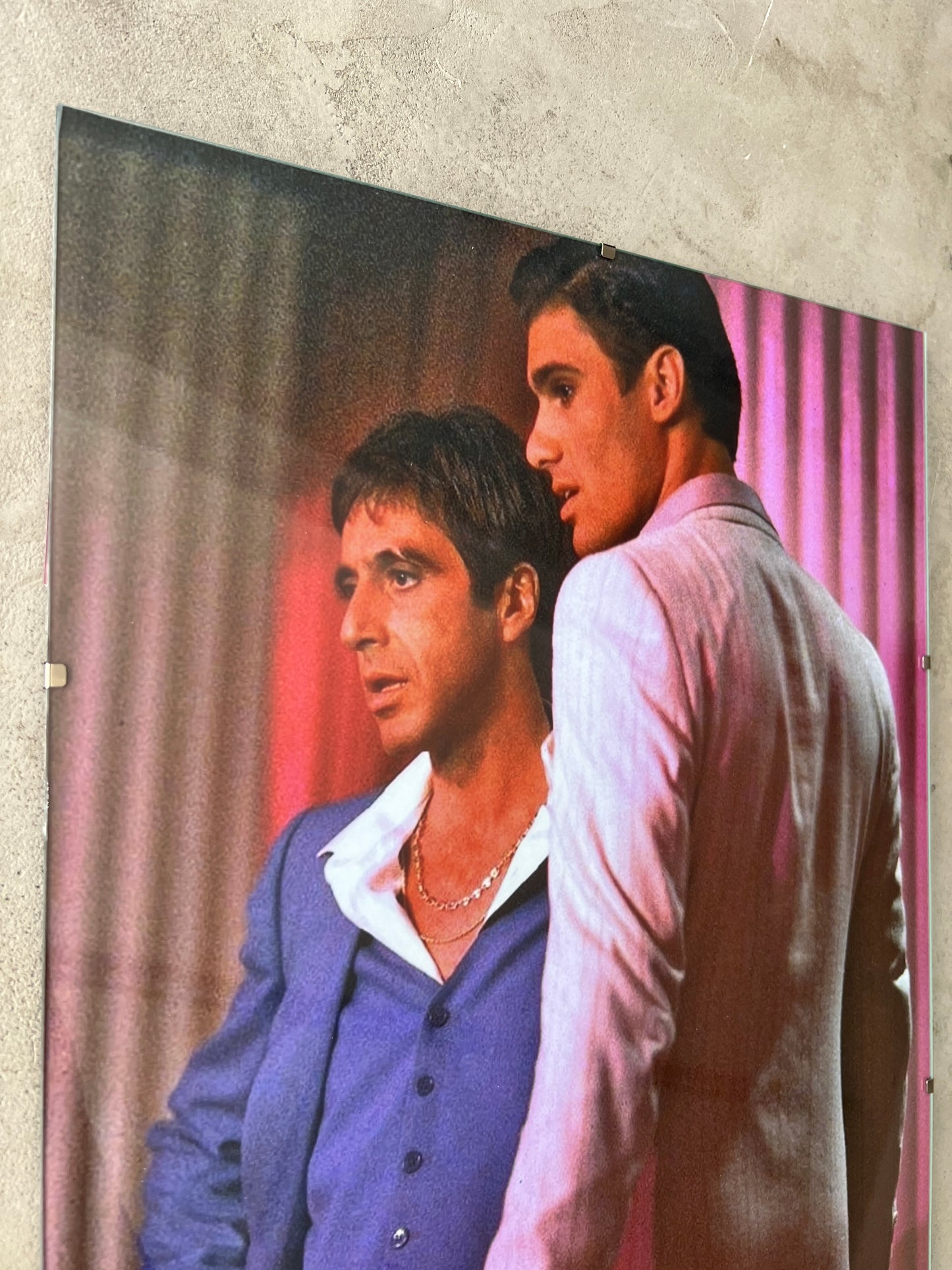 SCARFACE TONY & MANOLO GLASS PRINT