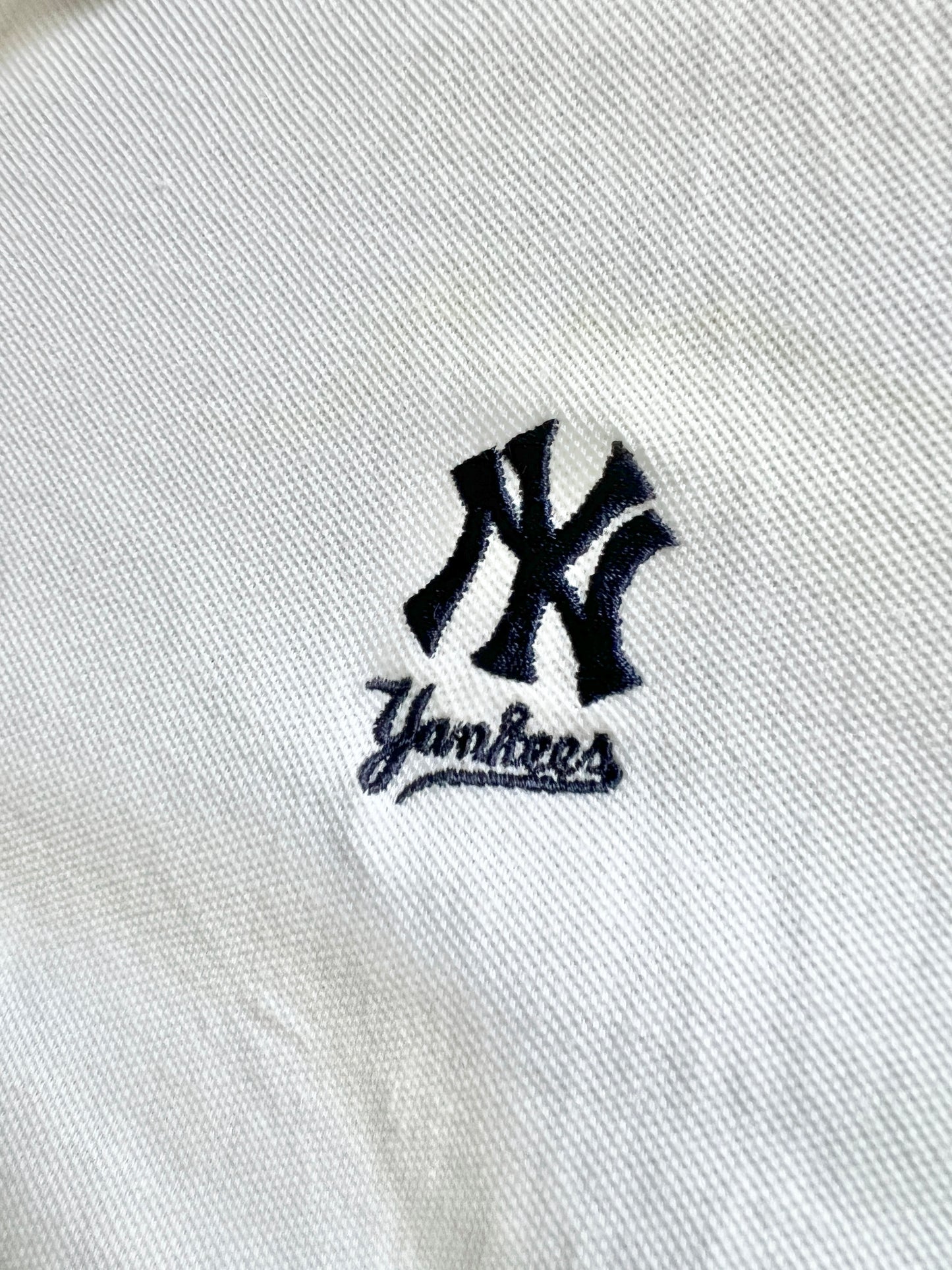 WHITE YANKEES POLO - 1990S - L