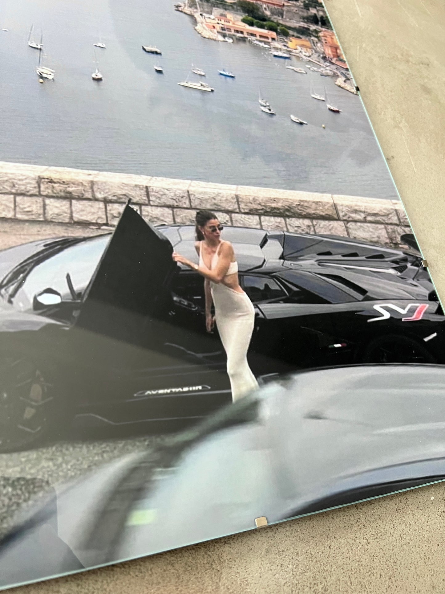 AVENTADOR SVJ X GIRL GLASS PRINT