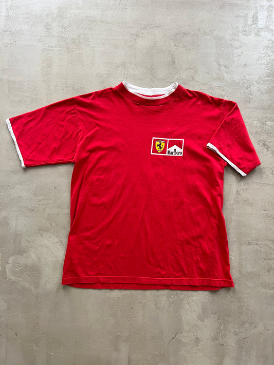 RED FERRARI X MARLBORO RACING TEE - 1990S - M