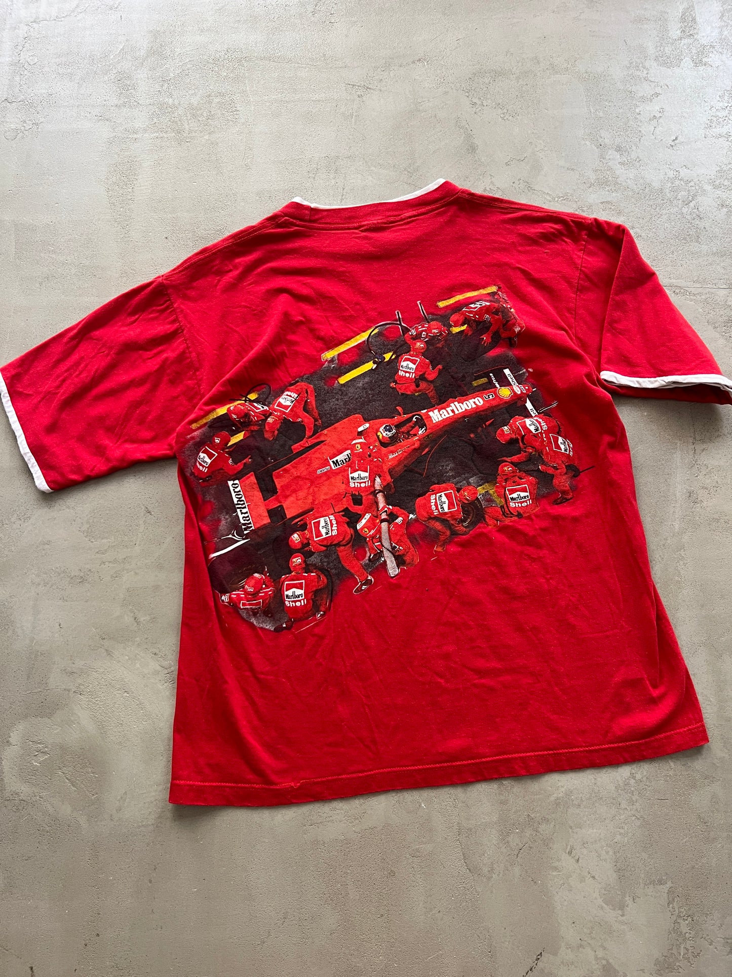 RED FERRARI X MARLBORO RACING TEE - 1990S - M