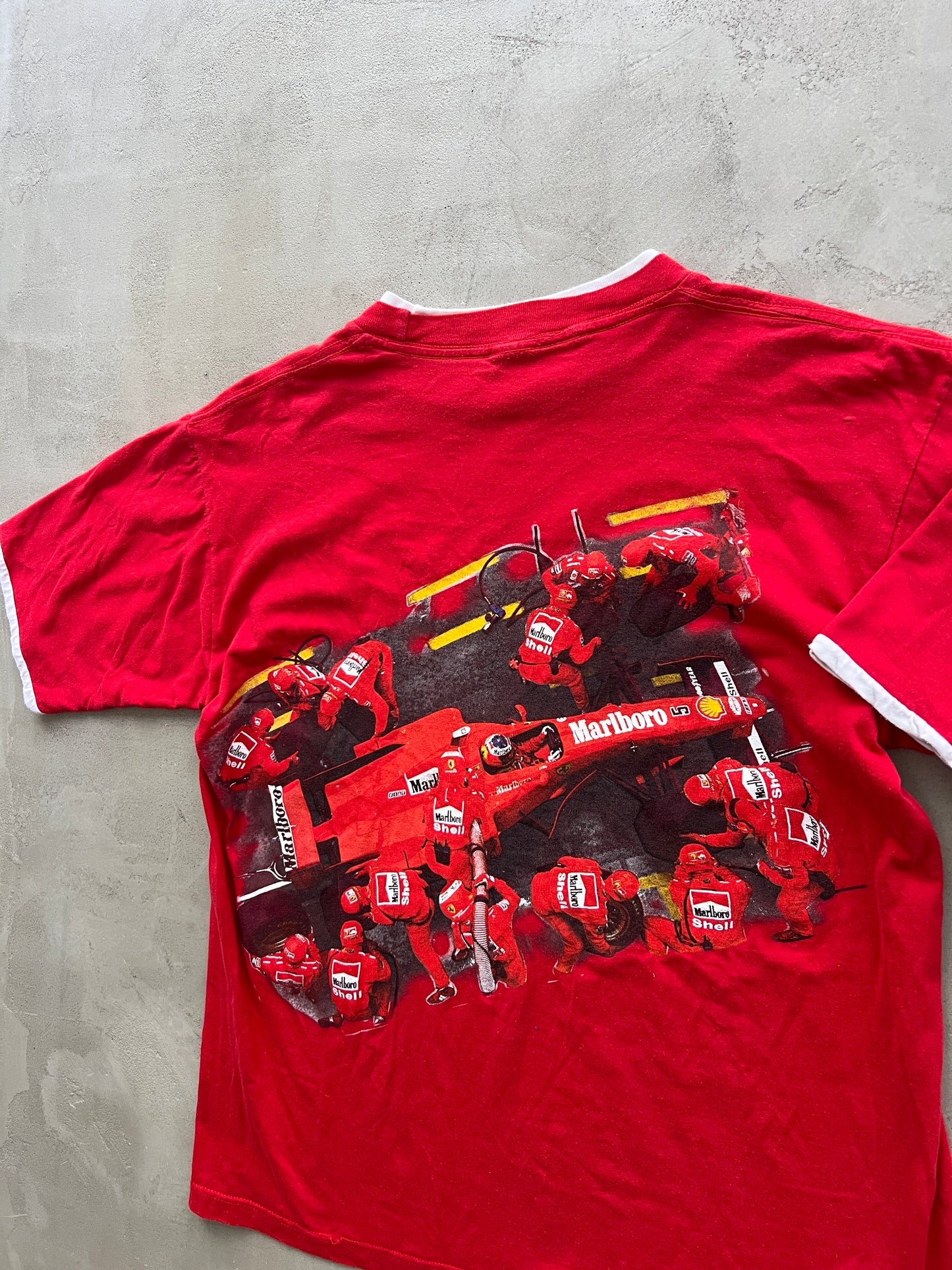 RED FERRARI X MARLBORO RACING TEE - 1990S - M