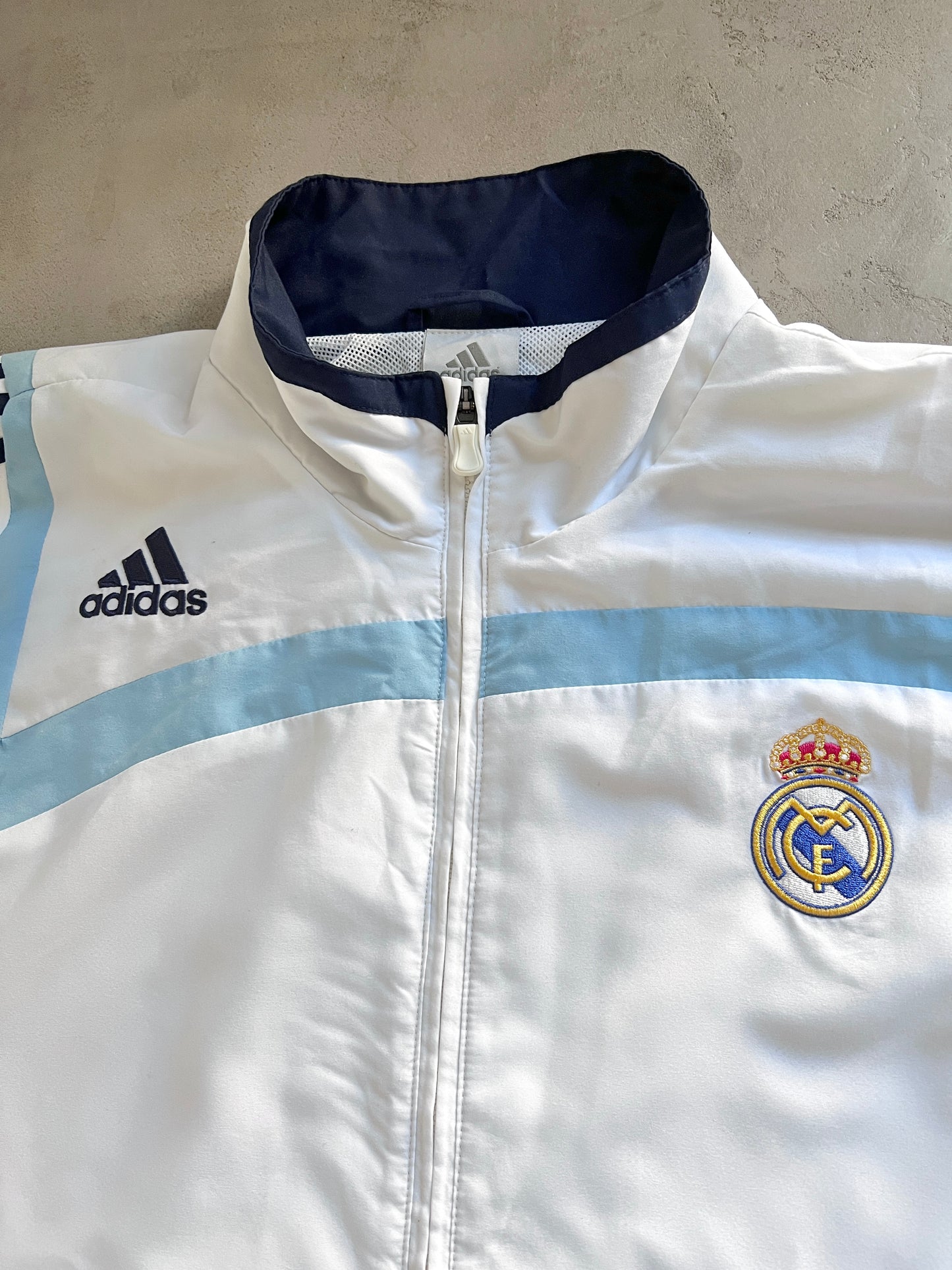 WHITE/BABY BLUE REAL MADRID TRACK JACKET - 2000S - XL