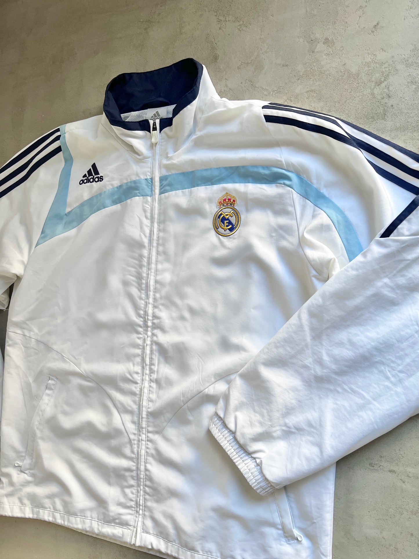 WHITE/BABY BLUE REAL MADRID TRACK JACKET - 2000S - XL