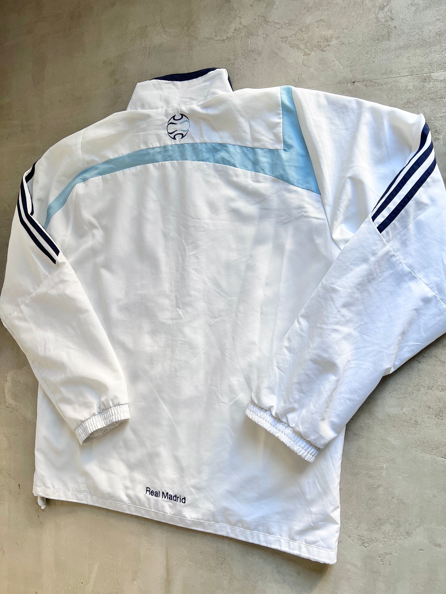 WHITE/BABY BLUE REAL MADRID TRACK JACKET - 2000S - XL