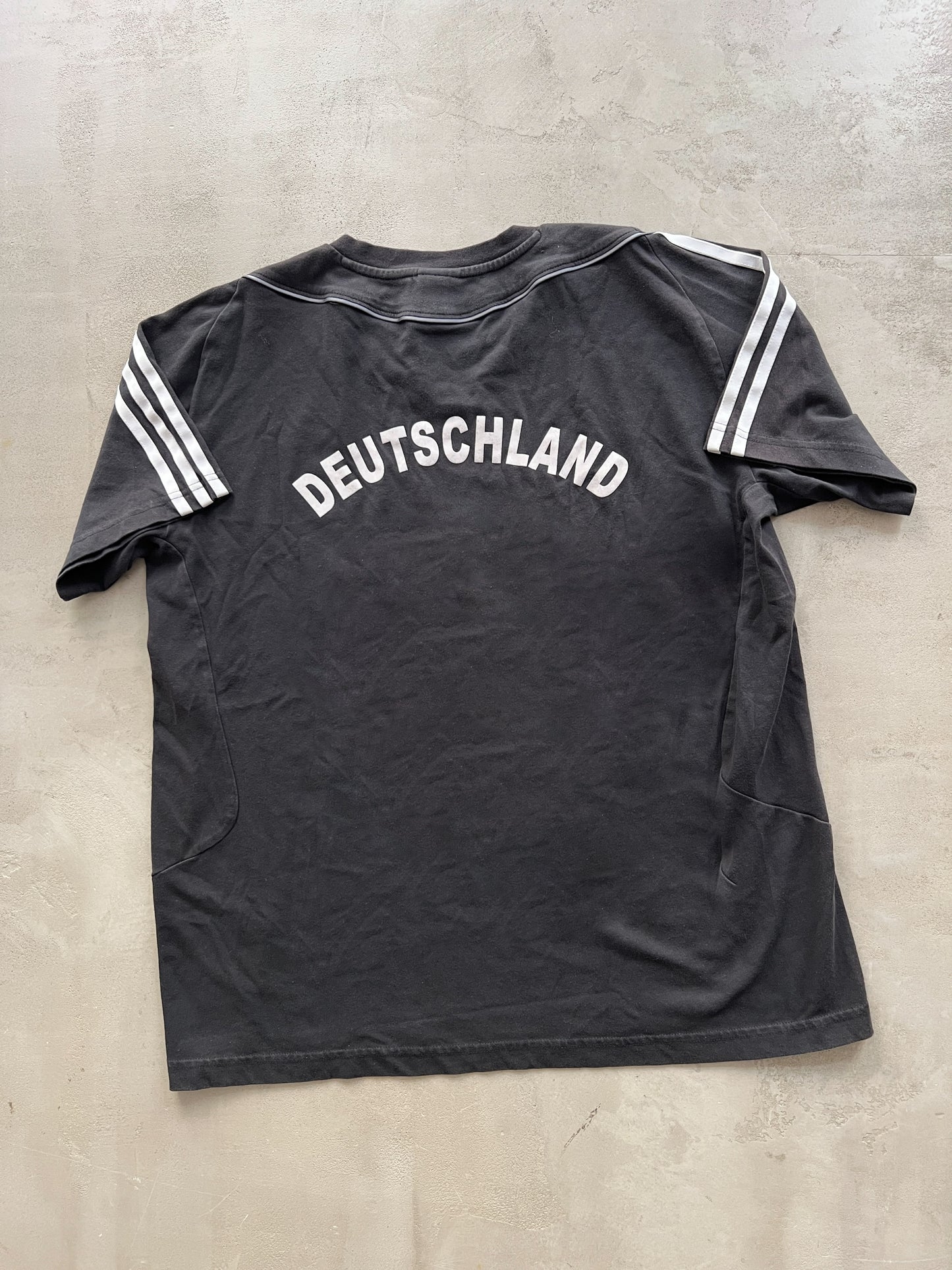 FADED BLACK GERMANY ADIDAS COTTON JERSEY - 2000S - L