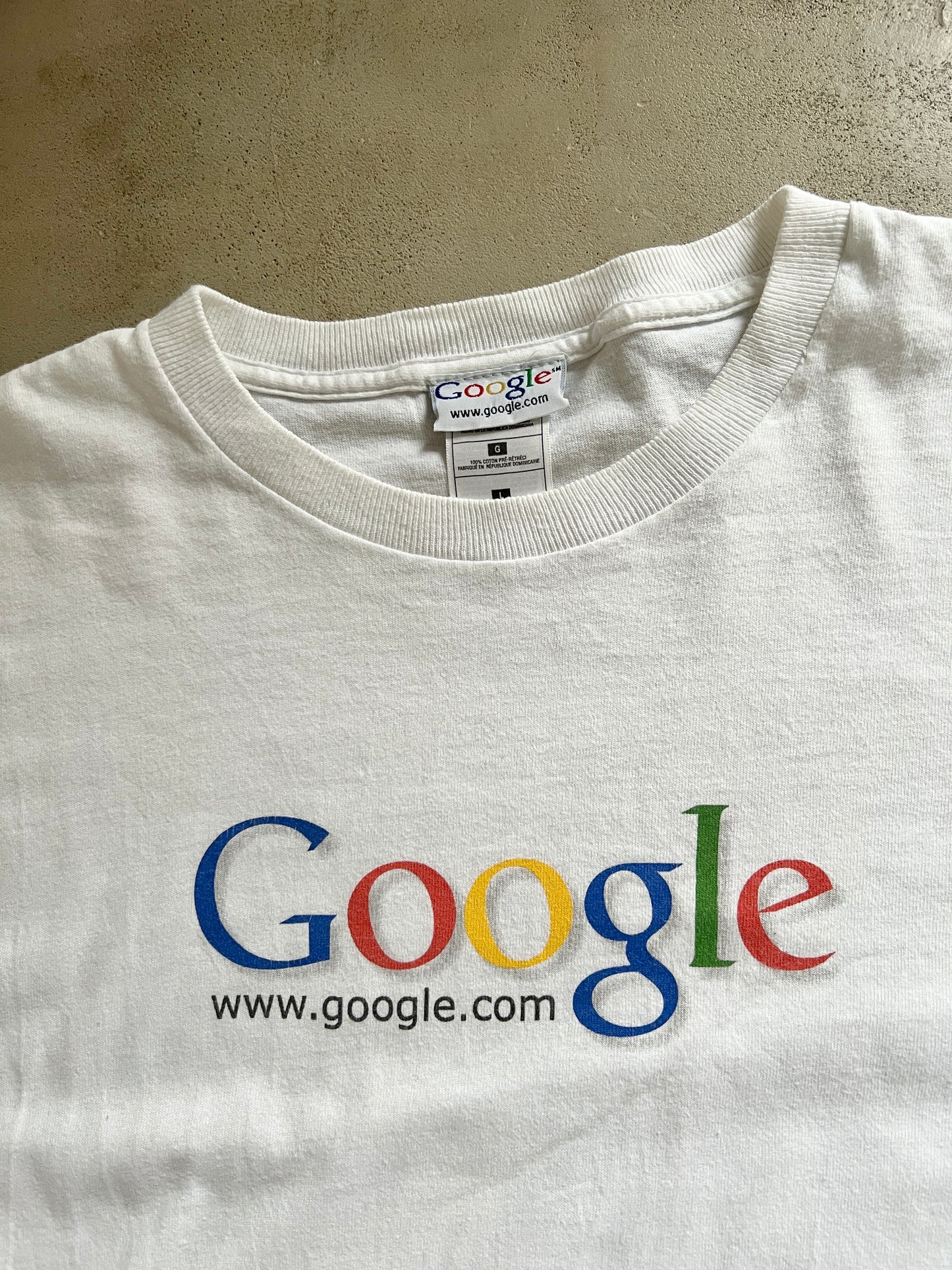 WHITE GOOGLE TEE - 2000S - L