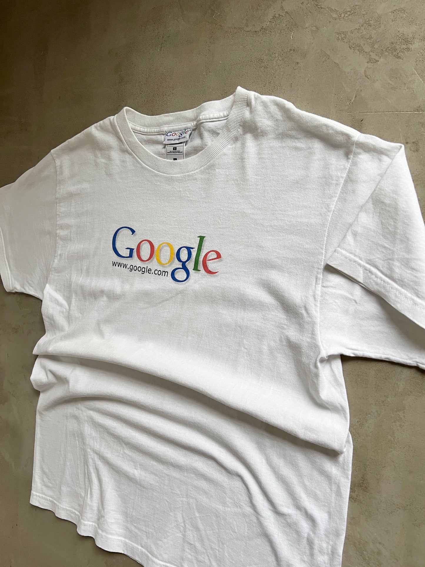 WHITE GOOGLE TEE - 2000S - L