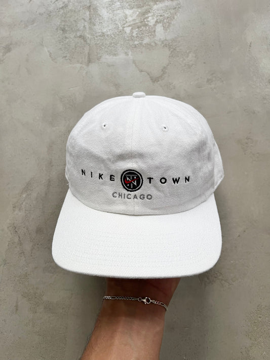 WHITE NIKE TOWN CHICAGO CAP - 1990S