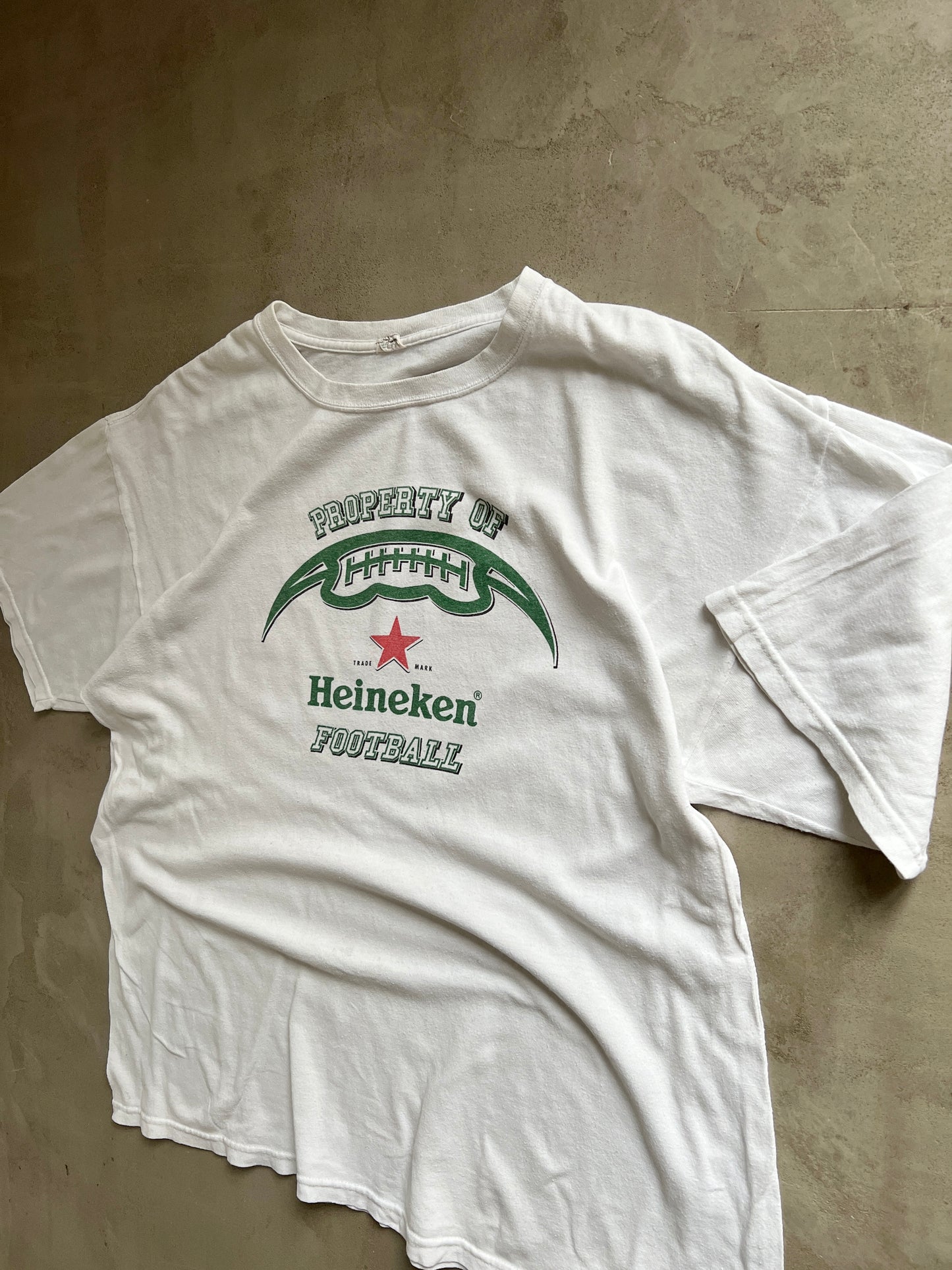 WHITE HEINEKEN FOOTBALL TEE - 2000S - L