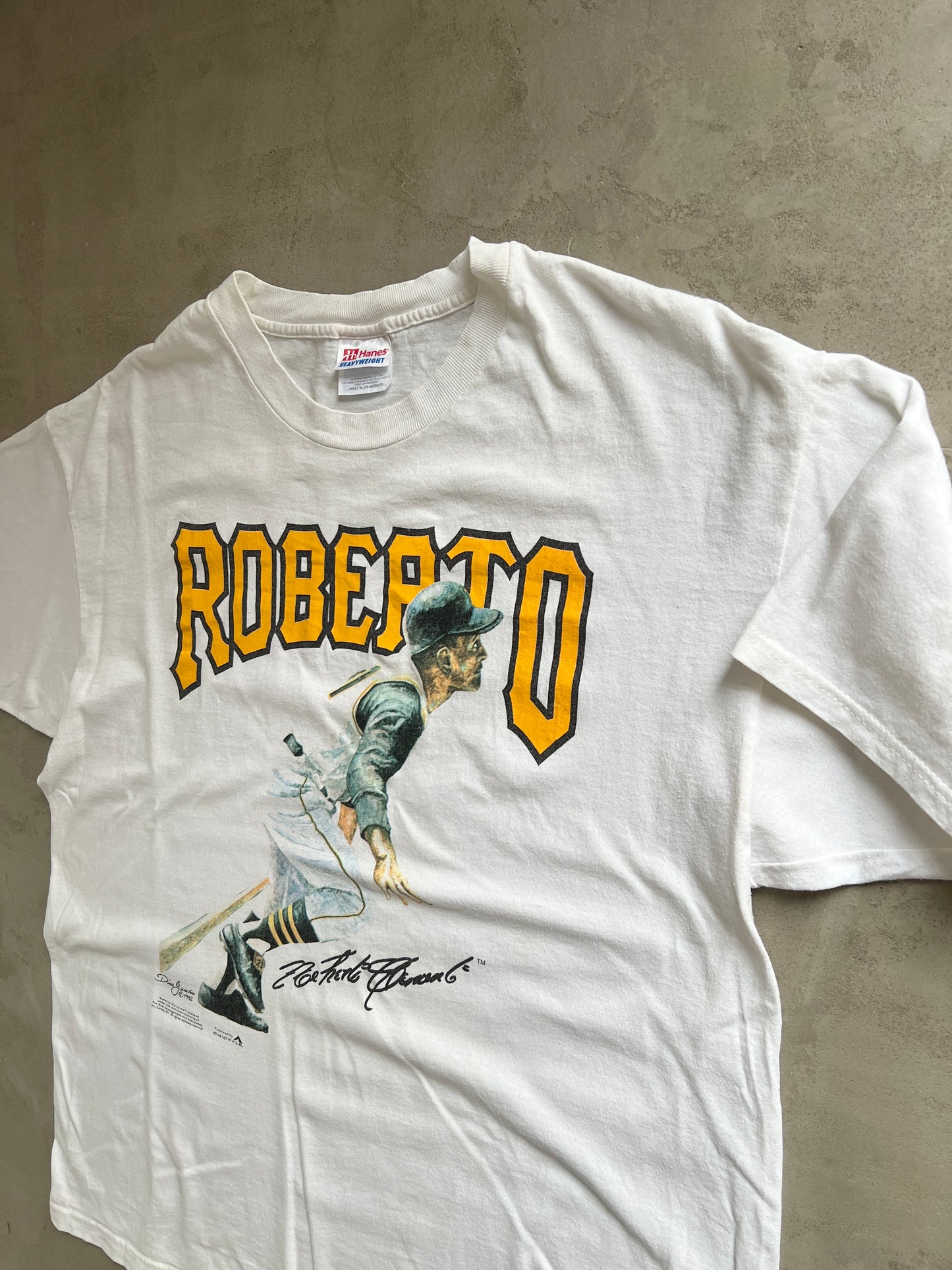 WHITE BASEBALL TEE - 1992 - XL