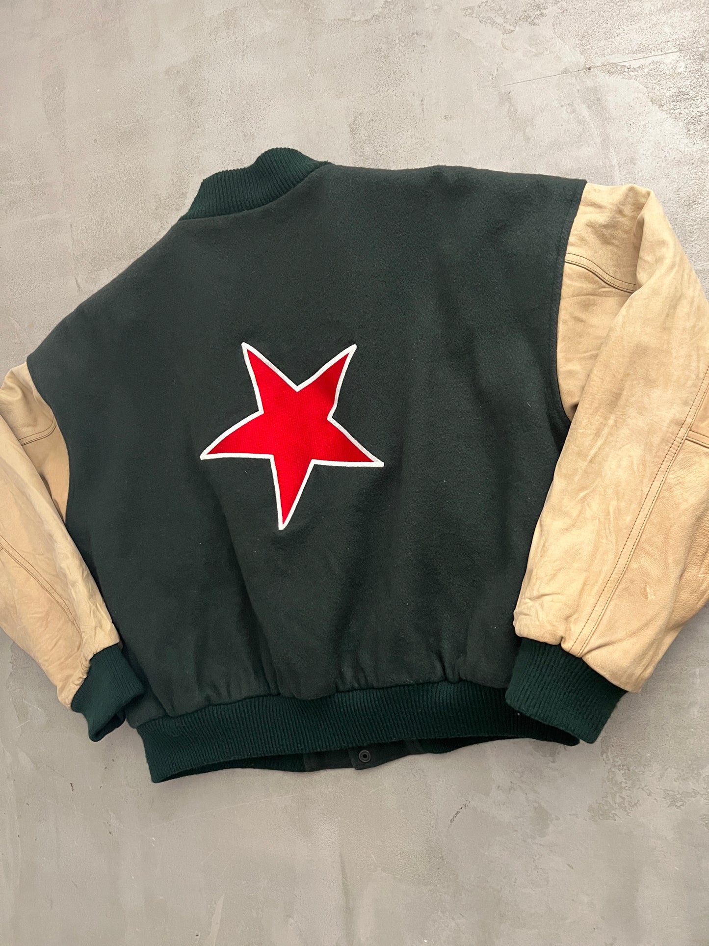 GREEN/CREME HEINEKEN BOMBER - 1990S - M