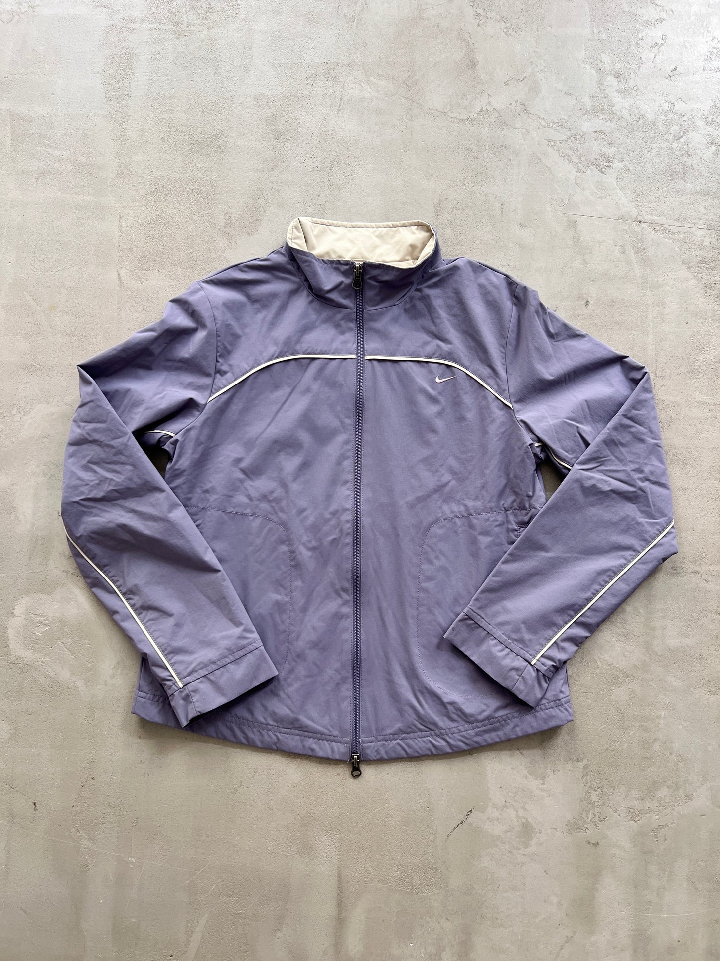 PURPLE/BEIGE NIKE TRACK JACKET - 2000S - WMNS S