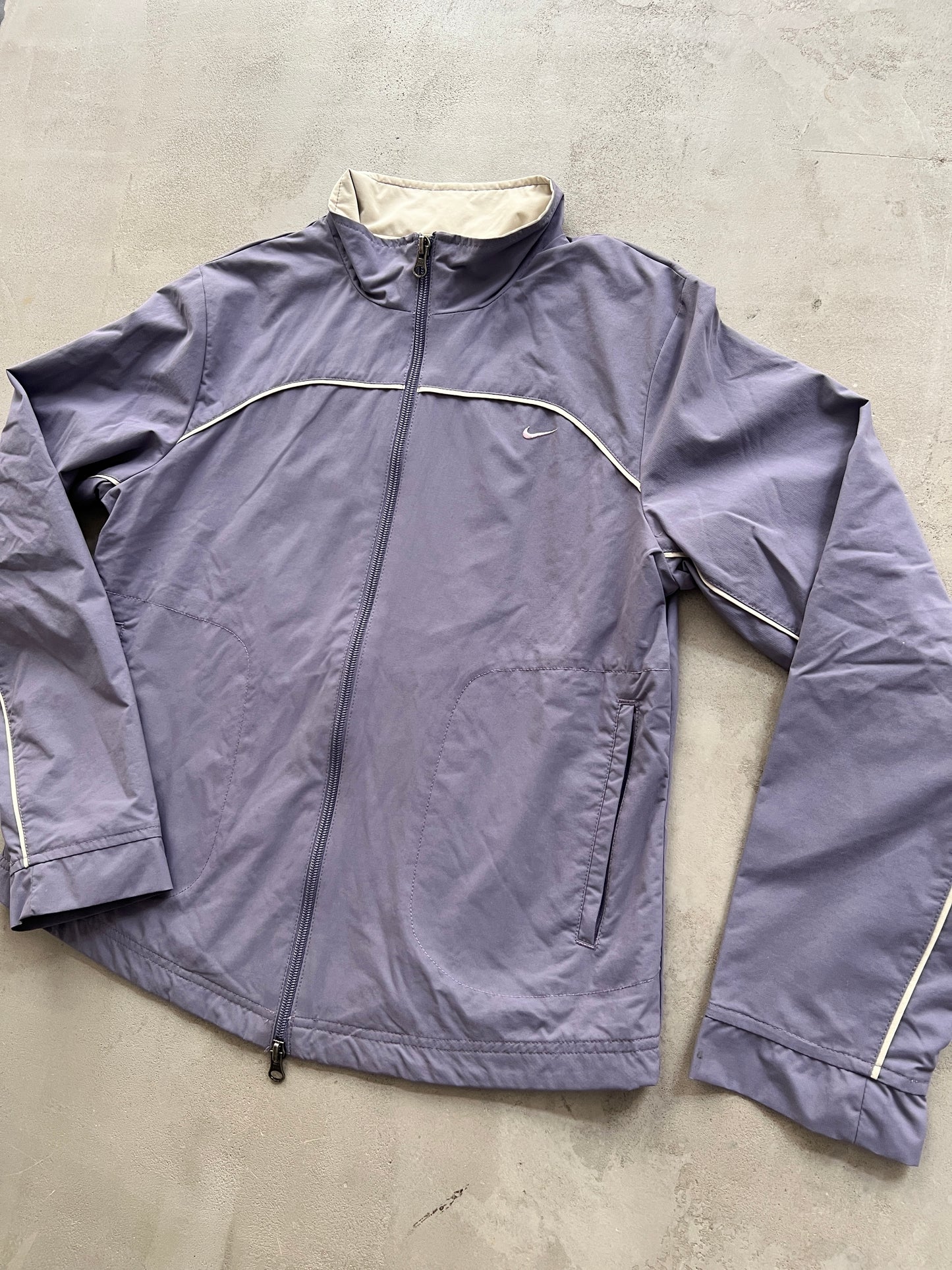 PURPLE/BEIGE NIKE TRACK JACKET - 2000S - WMNS S