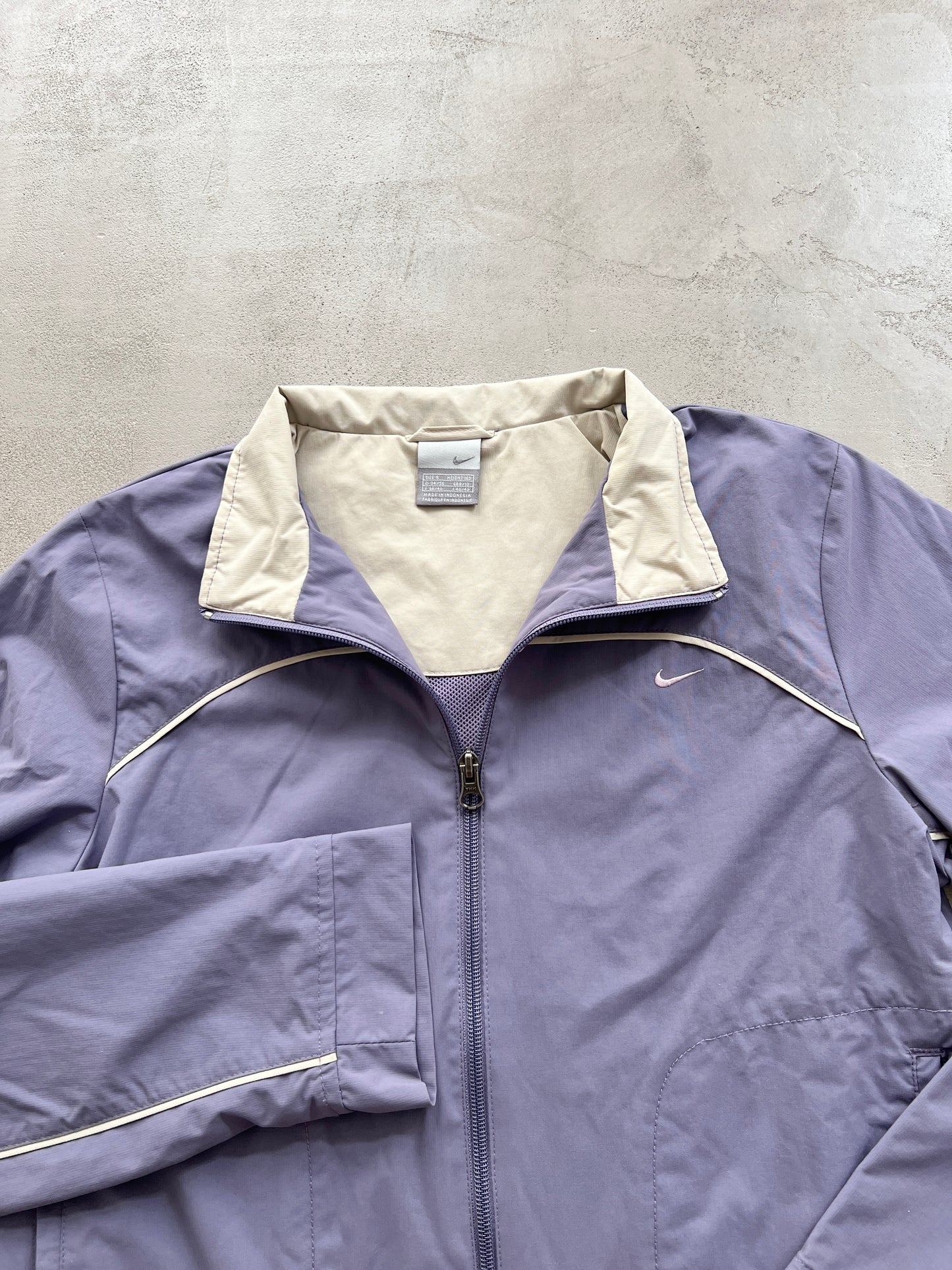 PURPLE/BEIGE NIKE TRACK JACKET - 2000S - WMNS S