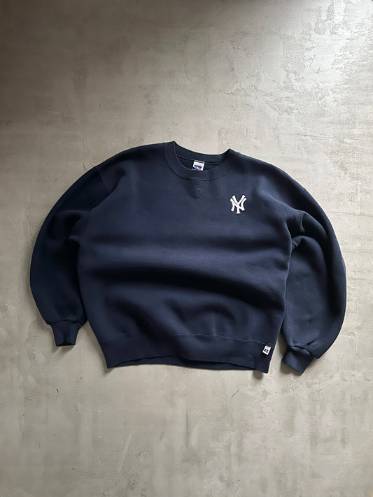 NAVY YANKEES RUSSELL SWEATER - 1990S - M