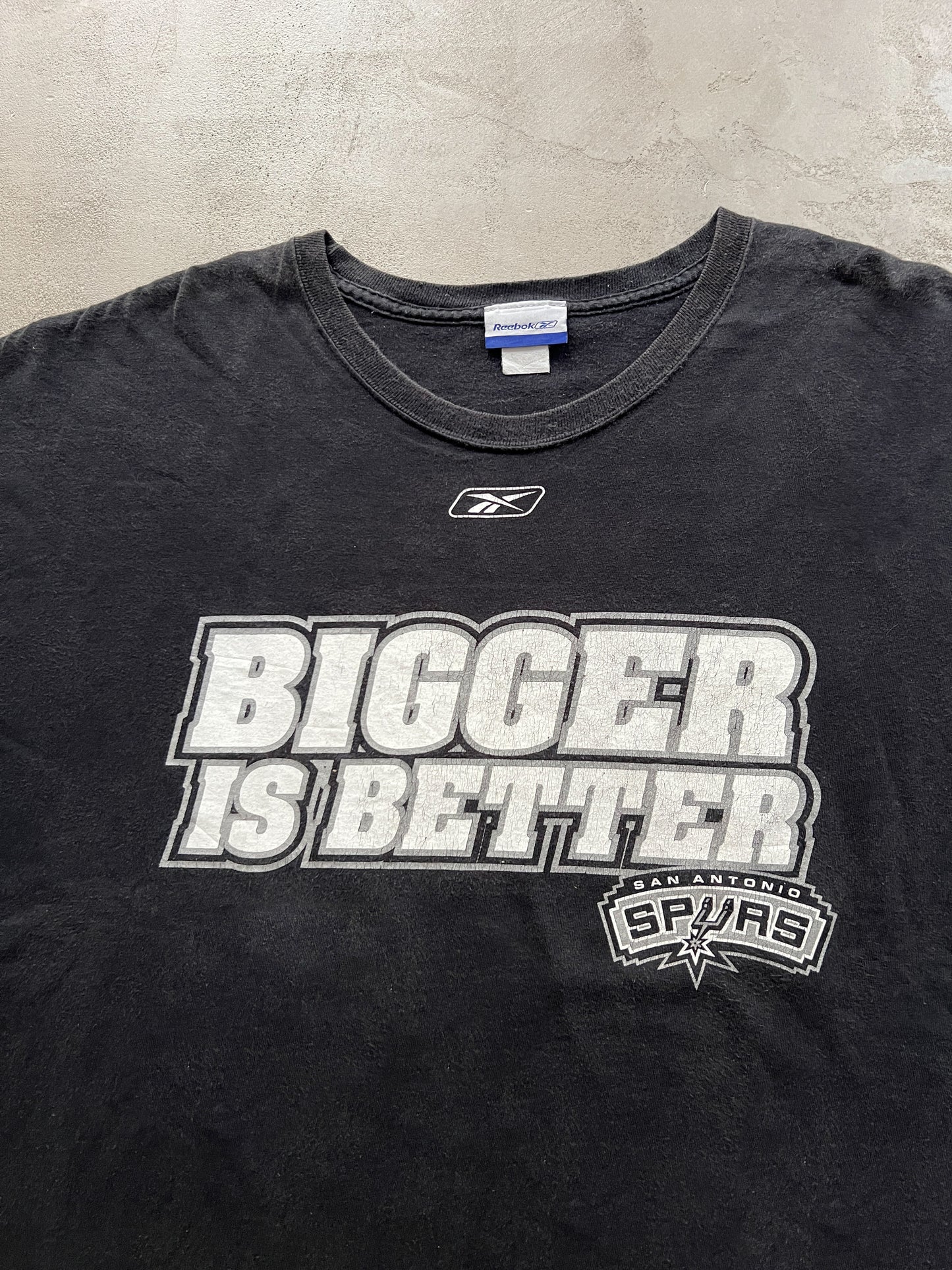 FADED BLACK SPURS BASKETBALL TEE - 2000S - XXL