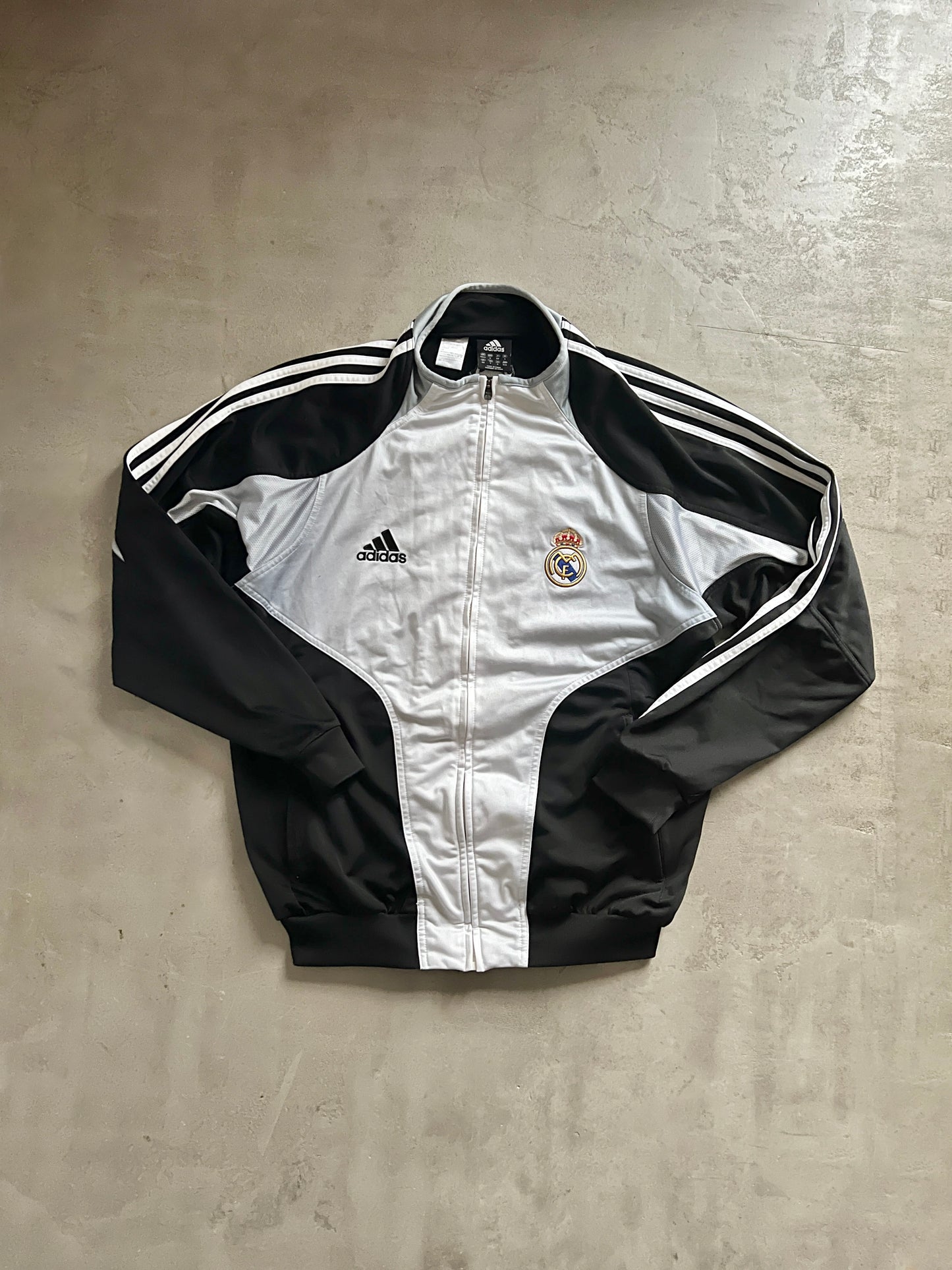 GREY REAL MADRID TRACK JACKET - 2000S - L