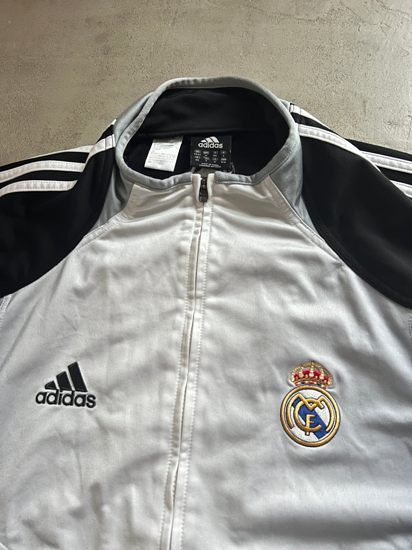 GREY REAL MADRID TRACK JACKET - 2000S - L