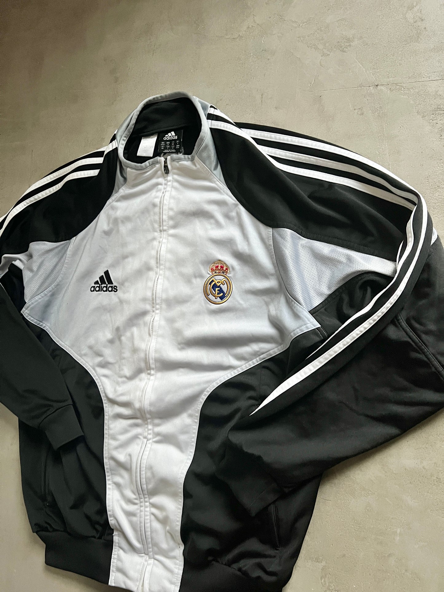 GREY REAL MADRID TRACK JACKET - 2000S - L