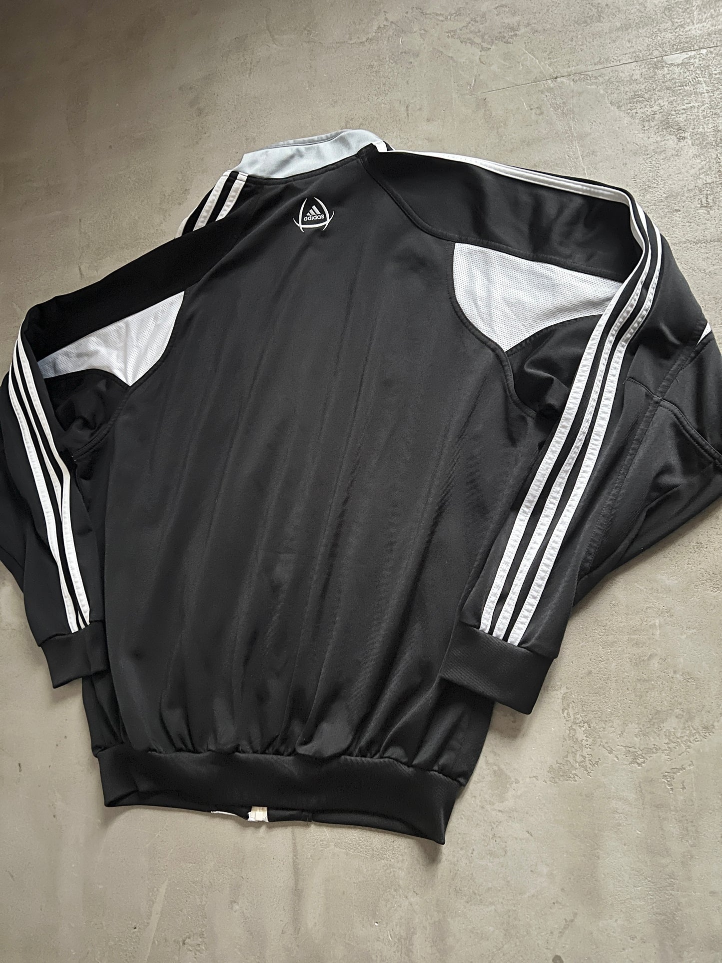 GREY REAL MADRID TRACK JACKET - 2000S - L