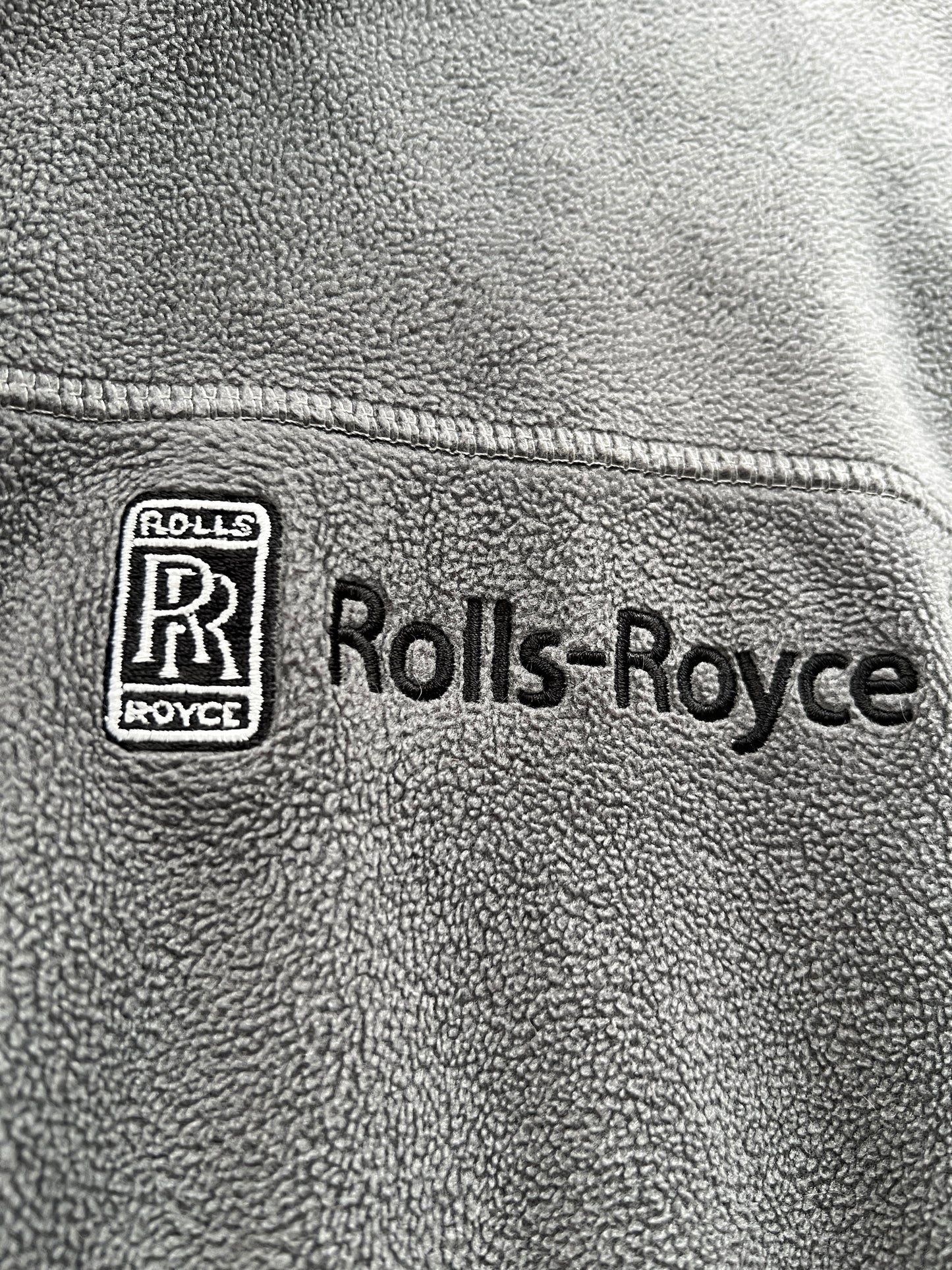 GREY ROLLS ROYCE FLEECE JACKET - 1990S - L