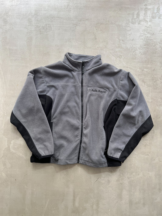 GREY ROLLS ROYCE FLEECE JACKET - 1990S - L