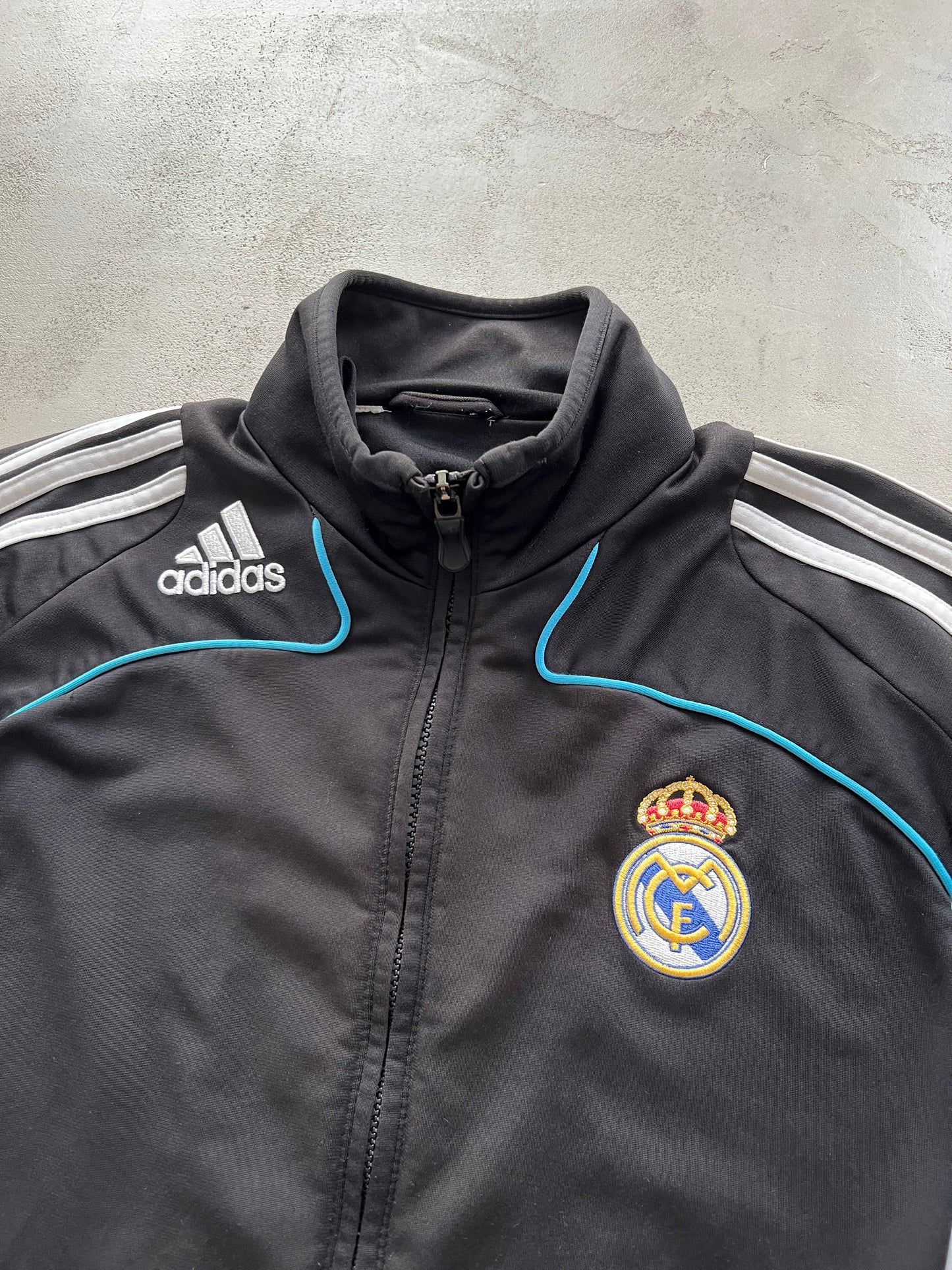 BLACK REAL MADRID TRACK JACKET - 2000S - M