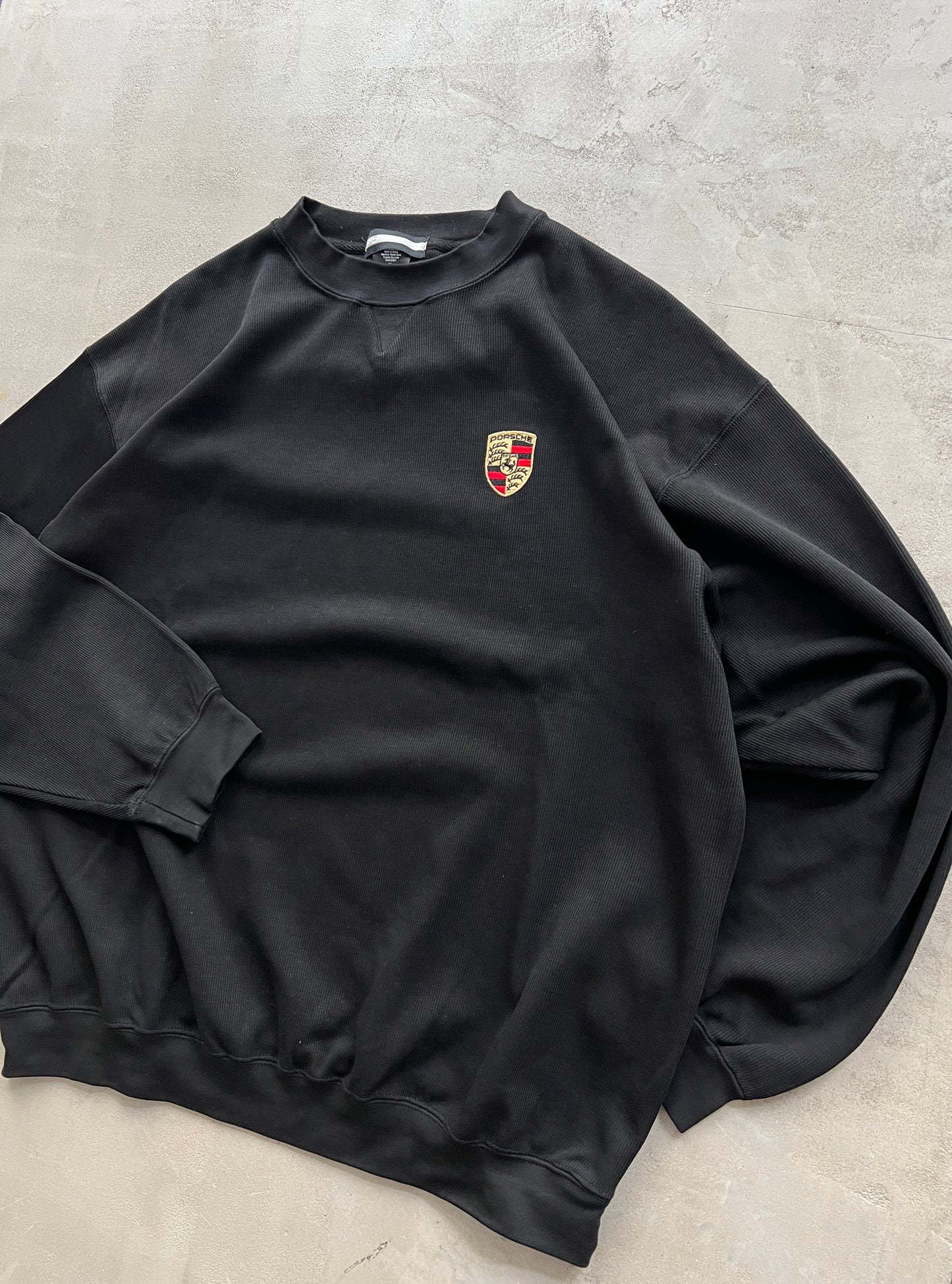 BLACK PORSCHE SWEATER - 1990S - XL