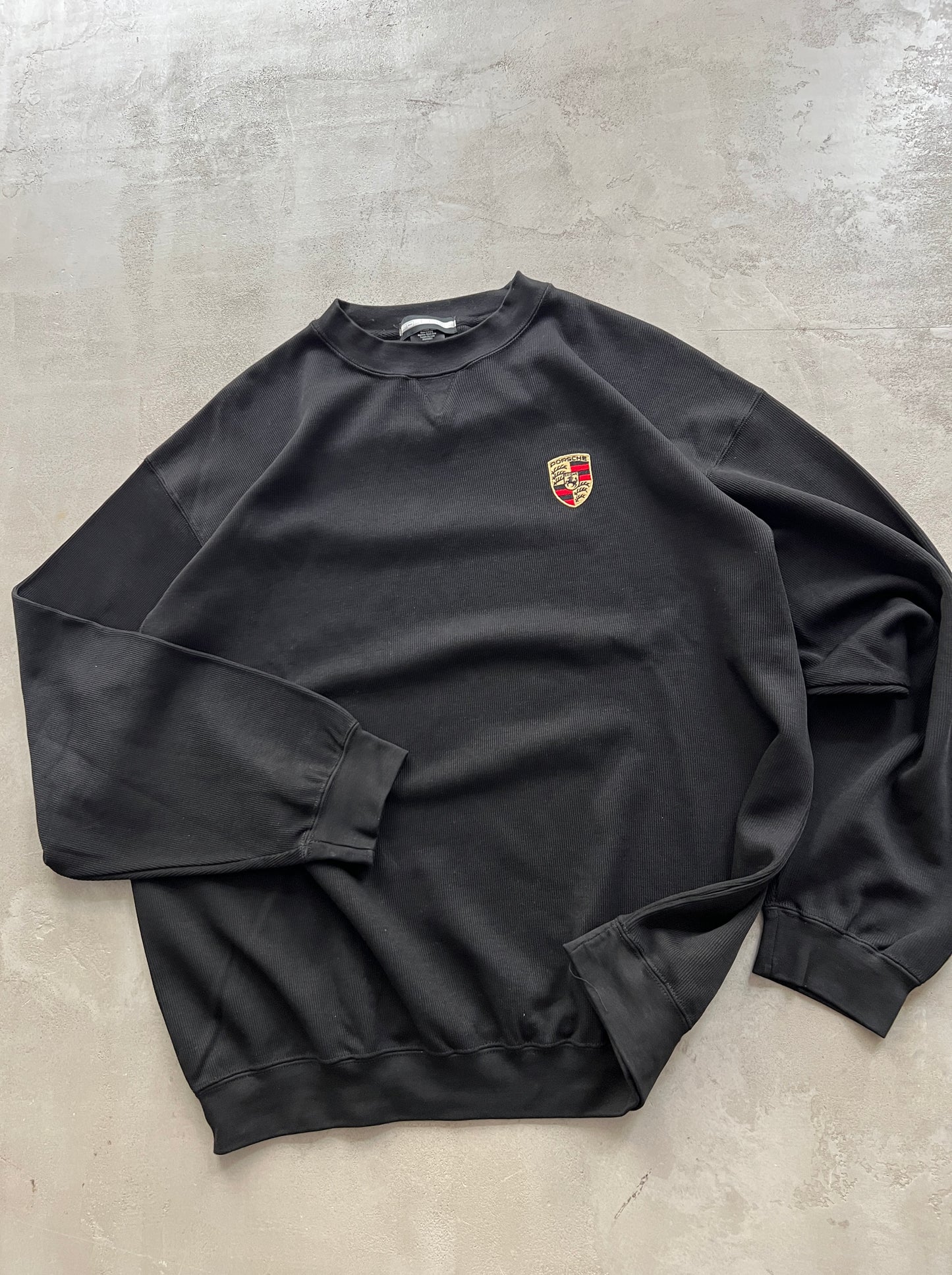 BLACK PORSCHE SWEATER - 1990S - XL