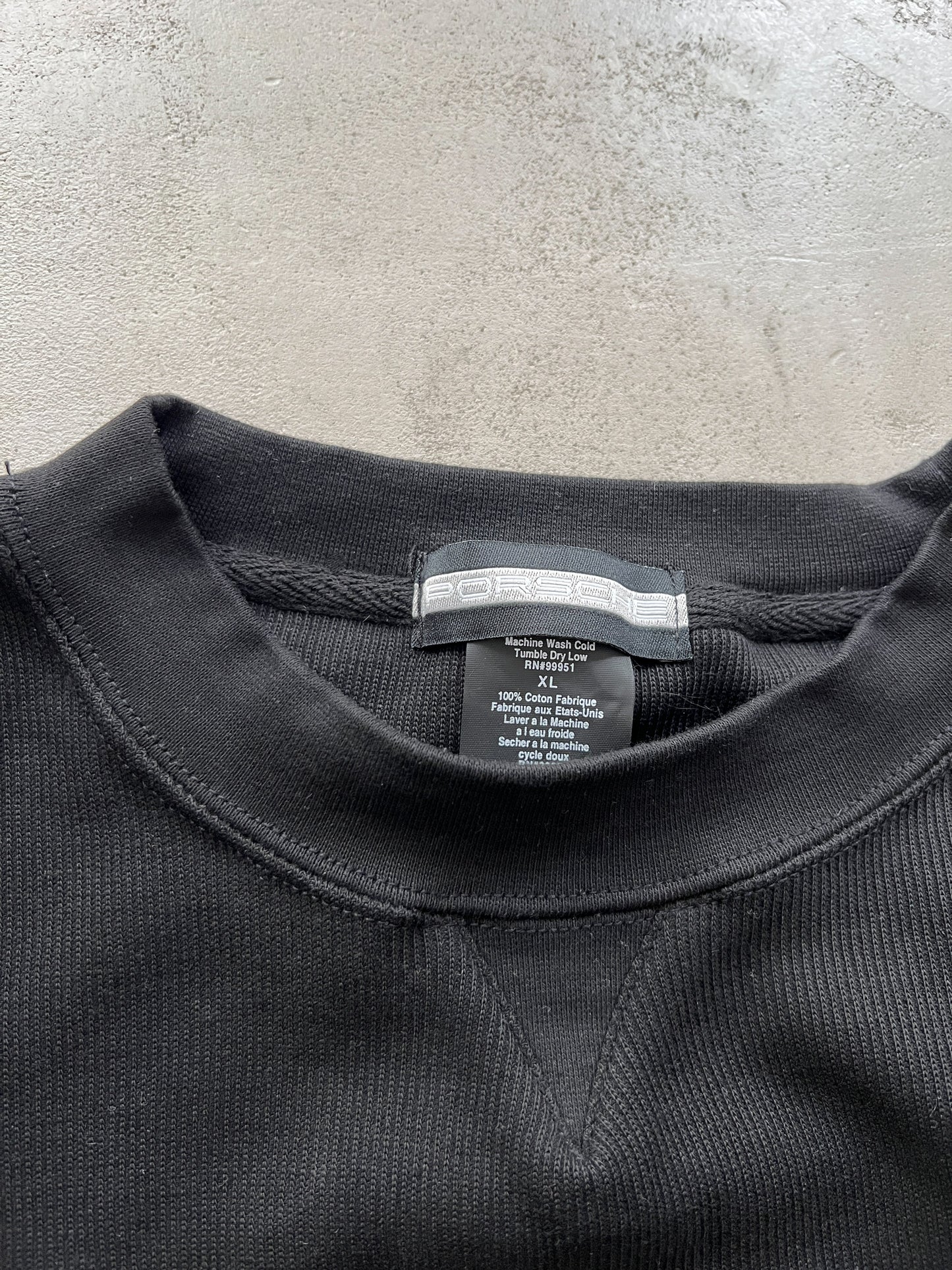 BLACK PORSCHE SWEATER - 1990S - XL