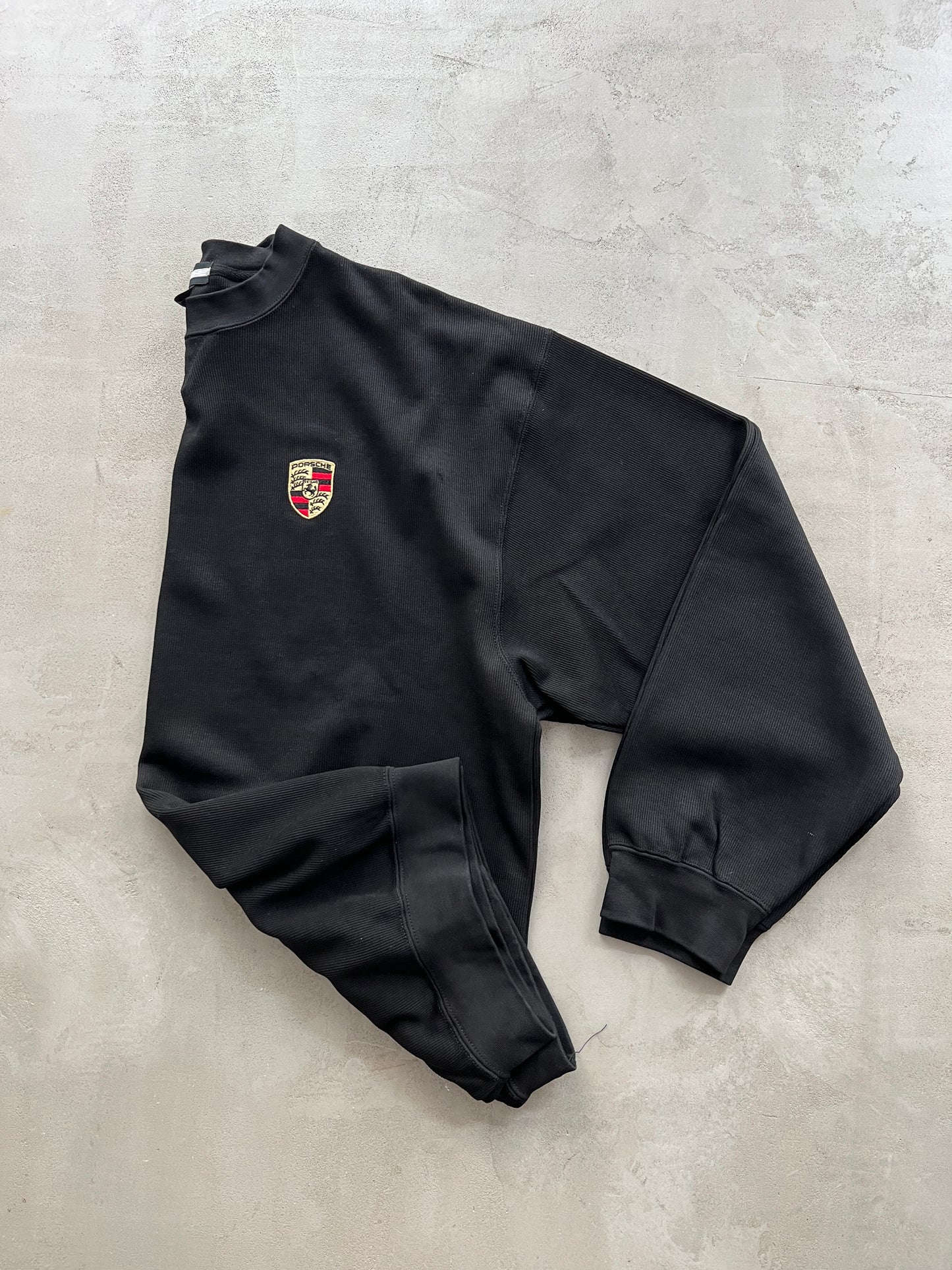 BLACK PORSCHE SWEATER - 1990S - XL